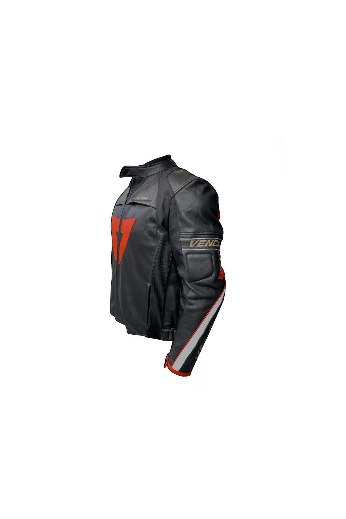 Venom D1 Racing Siyah Deri Mont Kırmızı