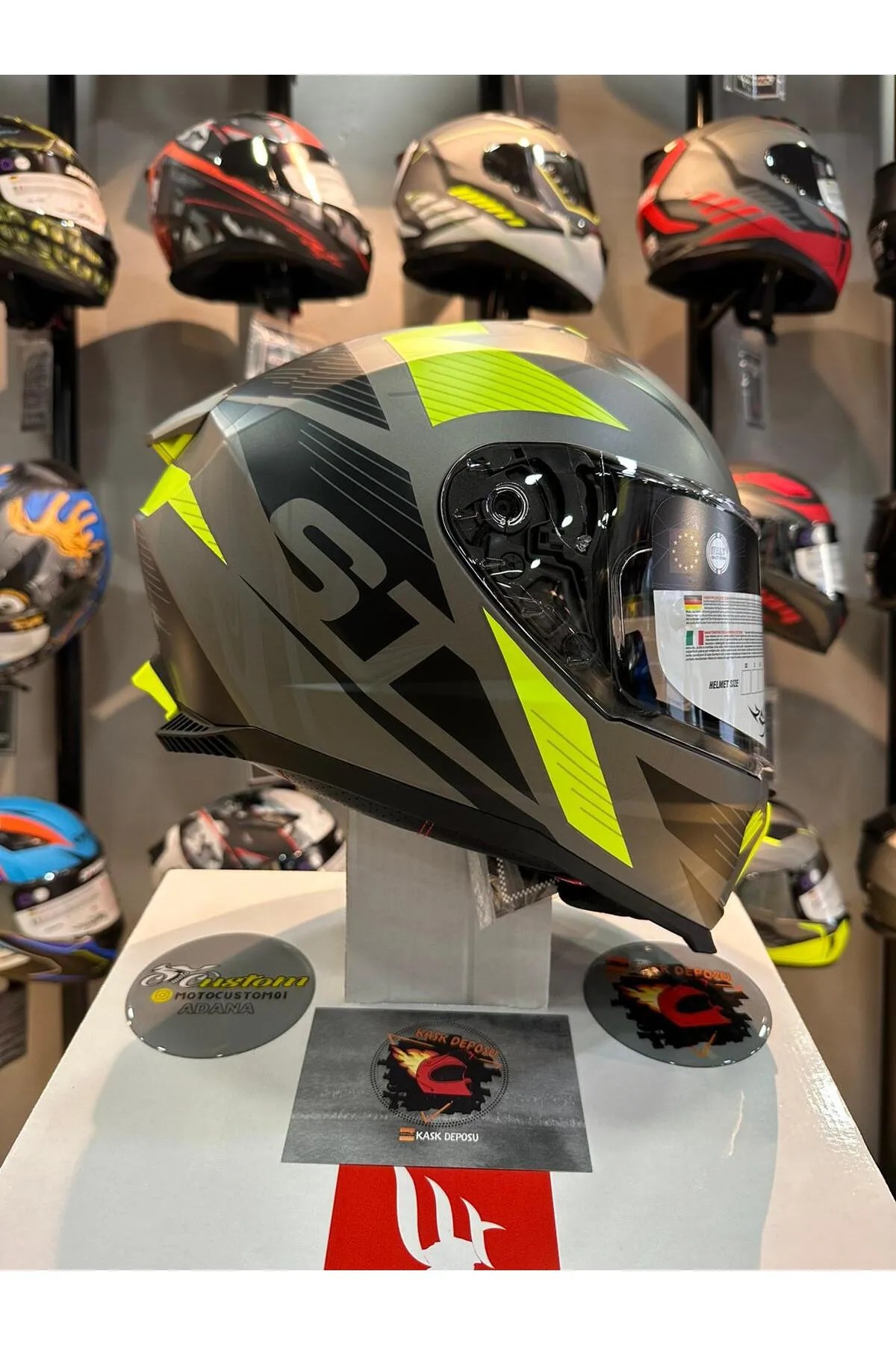 Sway 865 Titanyum Sarı Full Face Kask