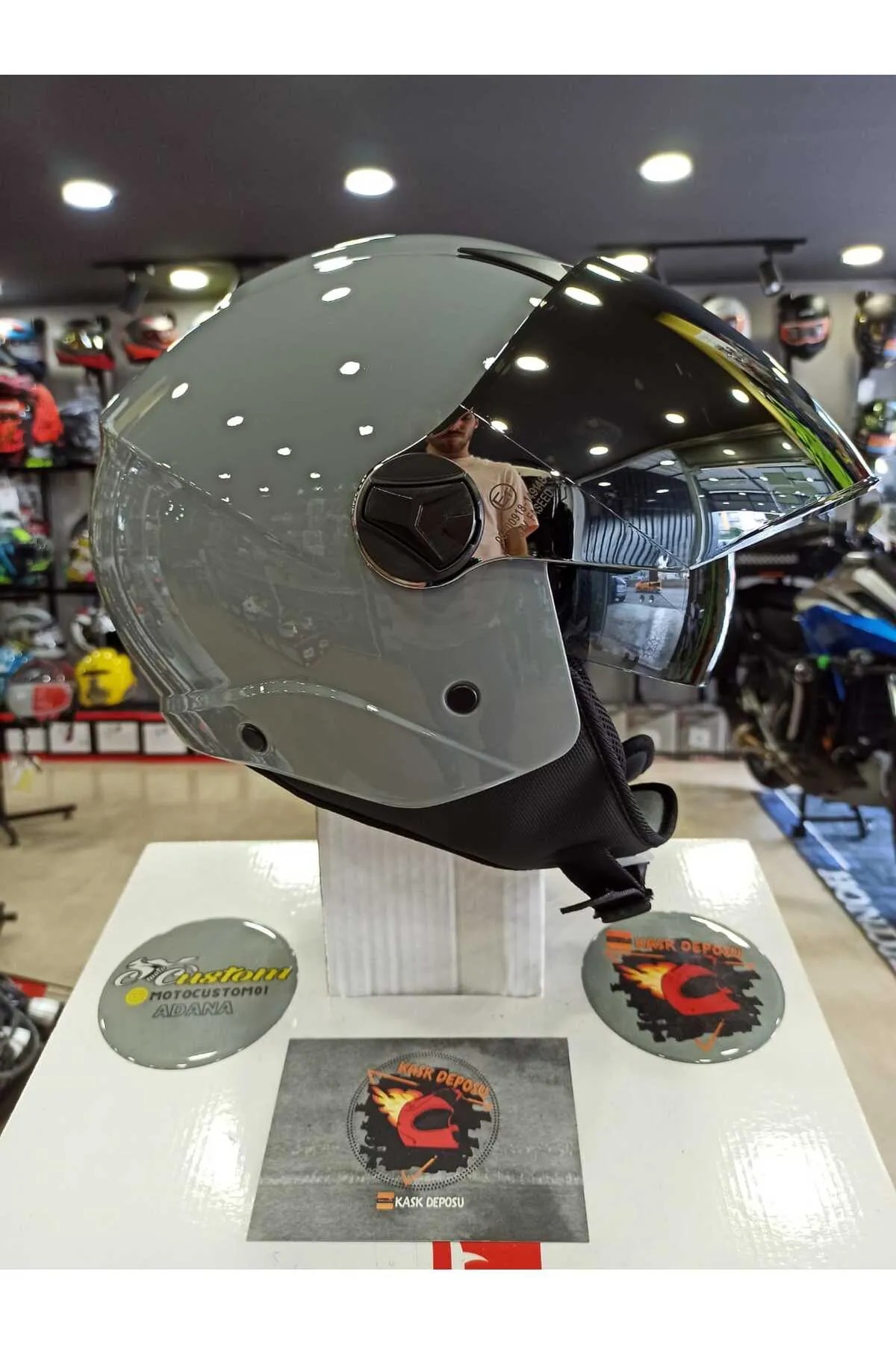 Sway SW765 Açık Yarım Motosiklet Kaskı (Nardo Gri)