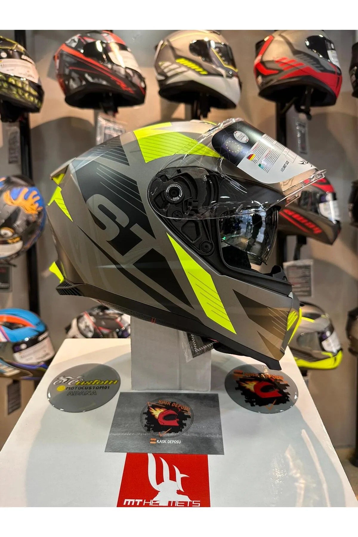 Sway 865 Titanyum Sarı Full Face Kask