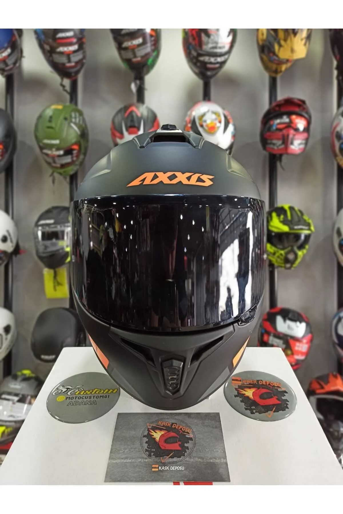 Axxis Draken S Slide B4 Turuncu Full Face Kapalı Kask