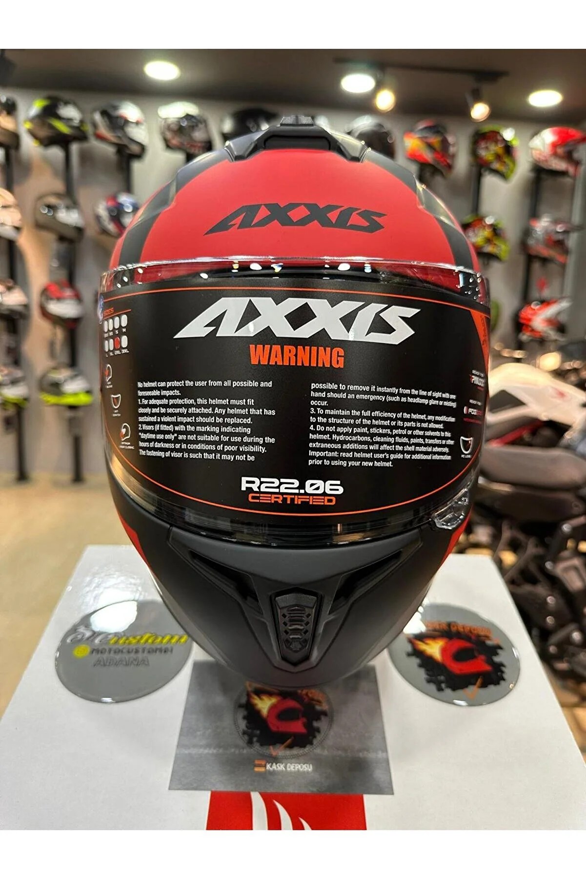Axxis (Draken S) Premier Mat Kırmızı Full Face Kapalı Kask