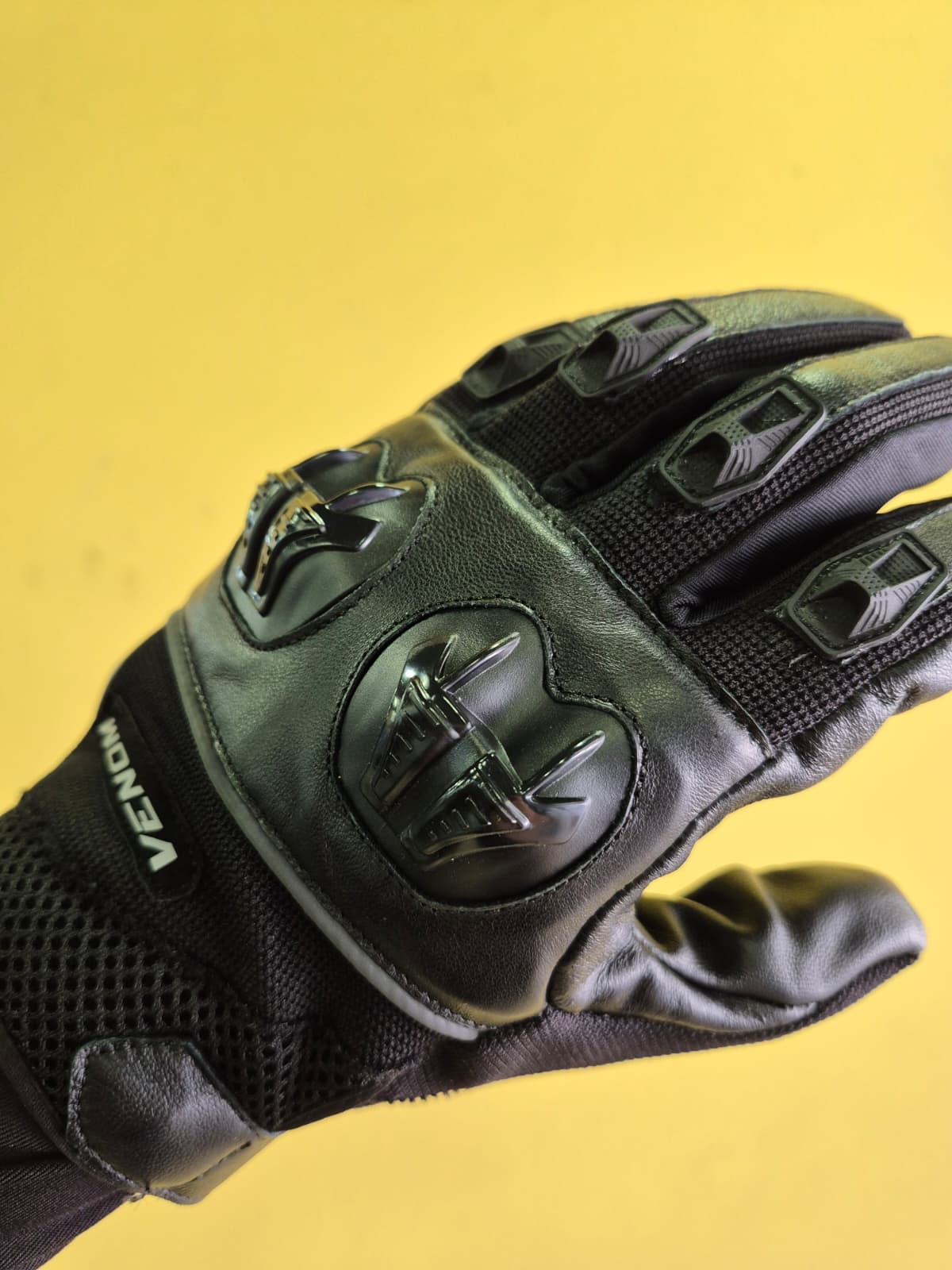 VN 970 SİYAH YAZLIK DERİ MOTOSİKLET ELDİVENİ