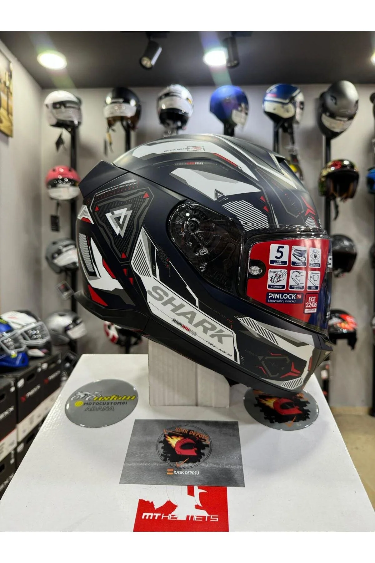 İ3 Skwal Lınık Mat Blue Full Face Motosiklet Kaskı-BWR