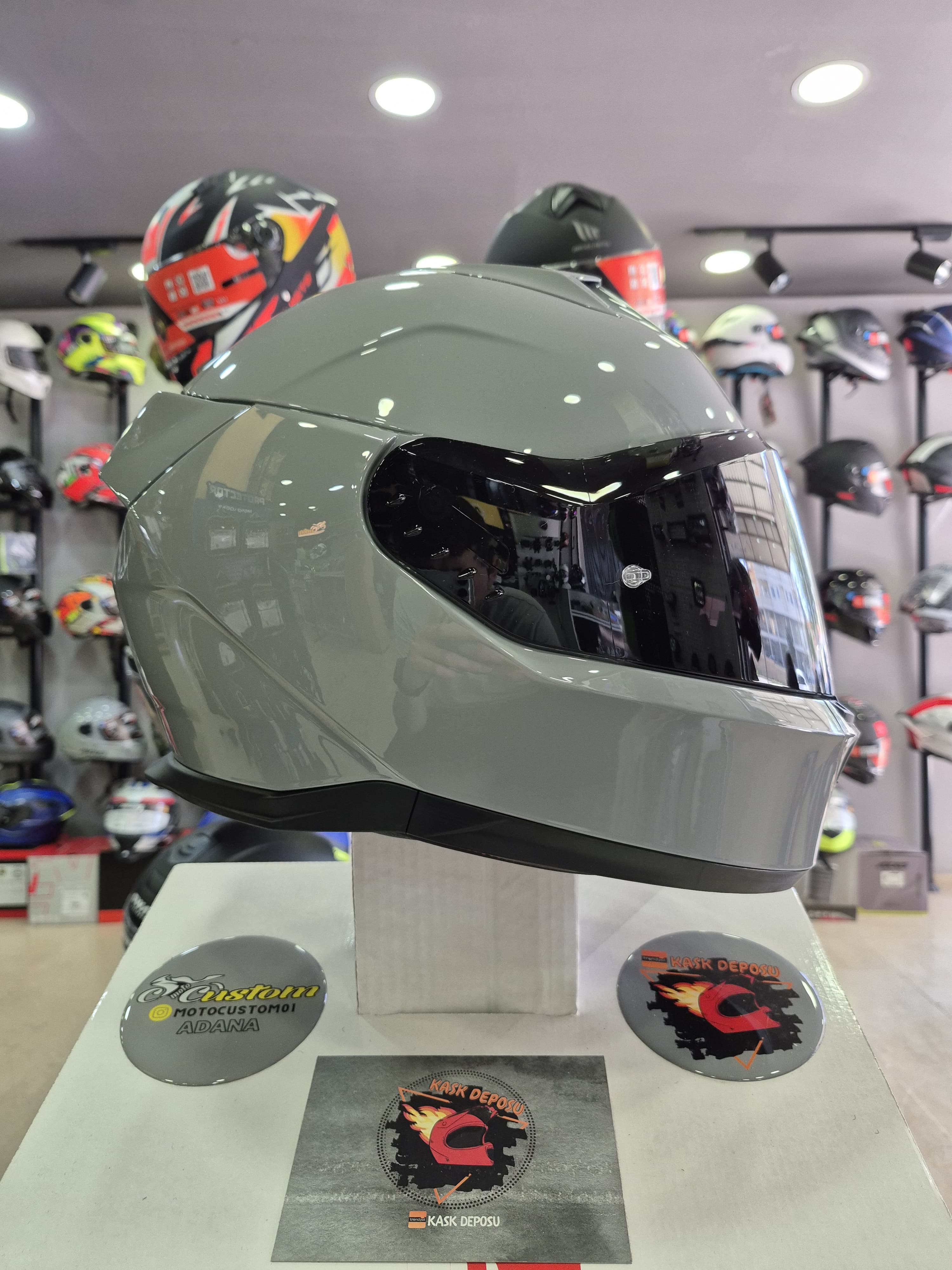 Shark Skwal İ3 Dark Shadow Edition Parlak Nardo Gri Kapalı Kask-S05