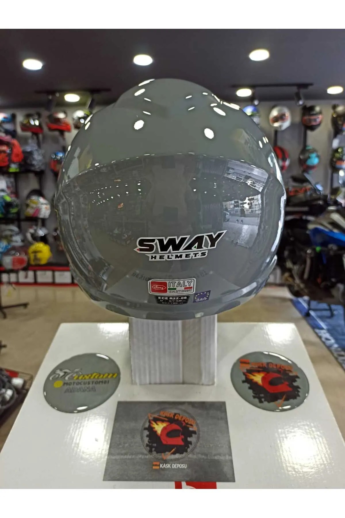 Sway SW765 Açık Yarım Motosiklet Kaskı (Nardo Gri)
