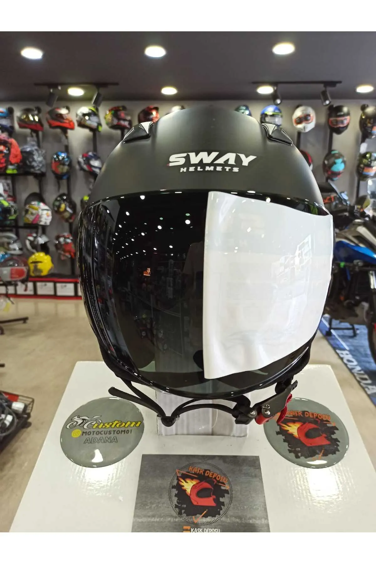 Sway SW765 Açık Yarım Motosiklet Kaskı  (Mat Siyah)