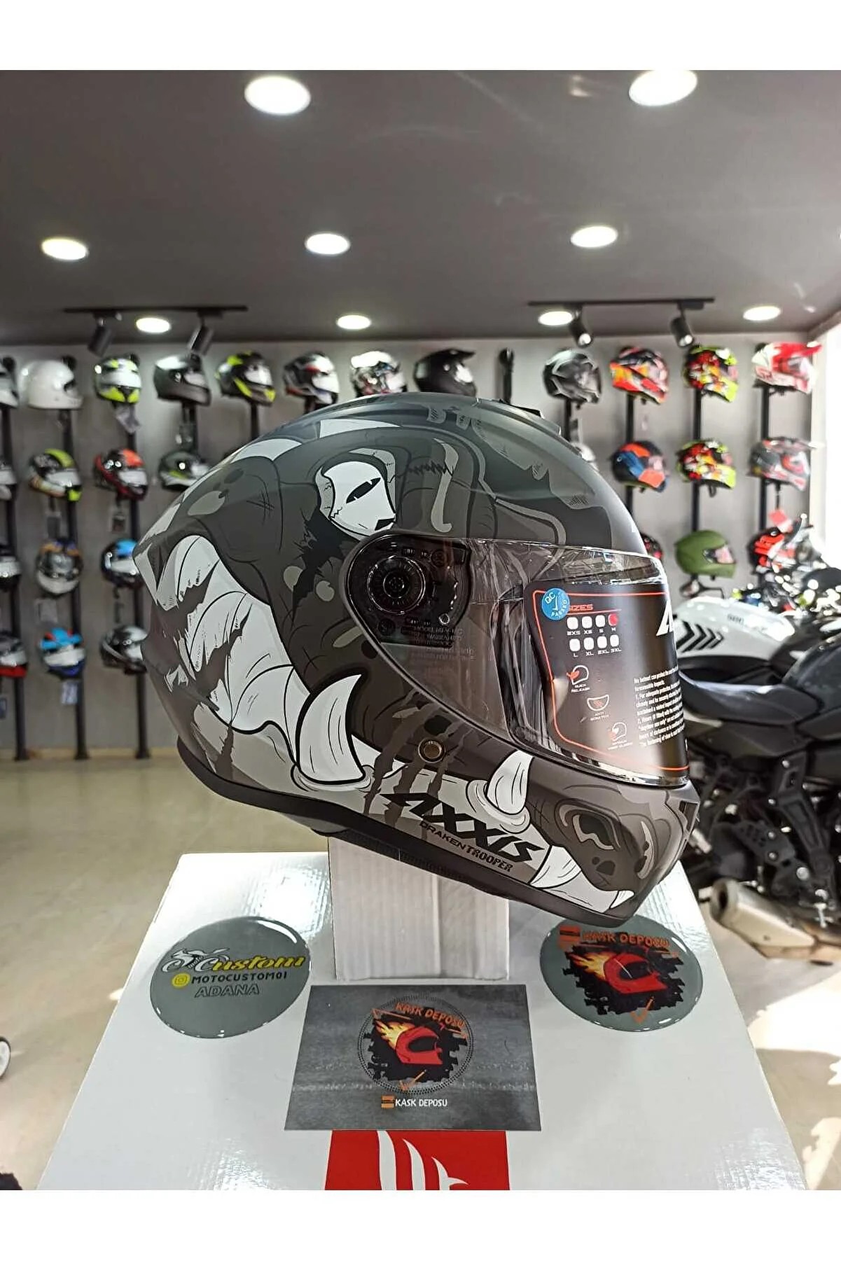 Axxis (Draken S) Tropper D2 Mat Gri Full Face Kapalı Kask
