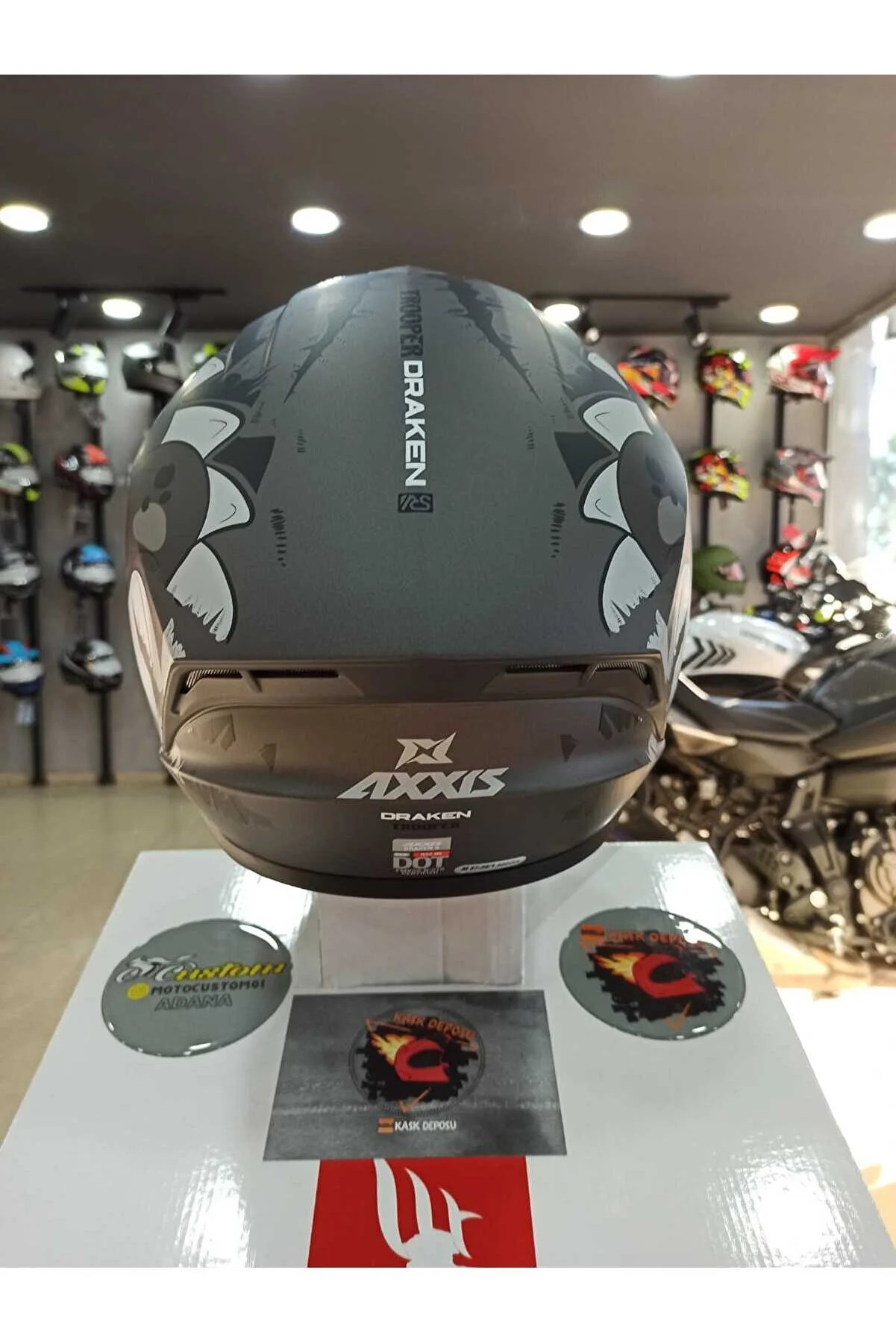 Axxis (Draken S) Tropper D2 Mat Gri Full Face Kapalı Kask