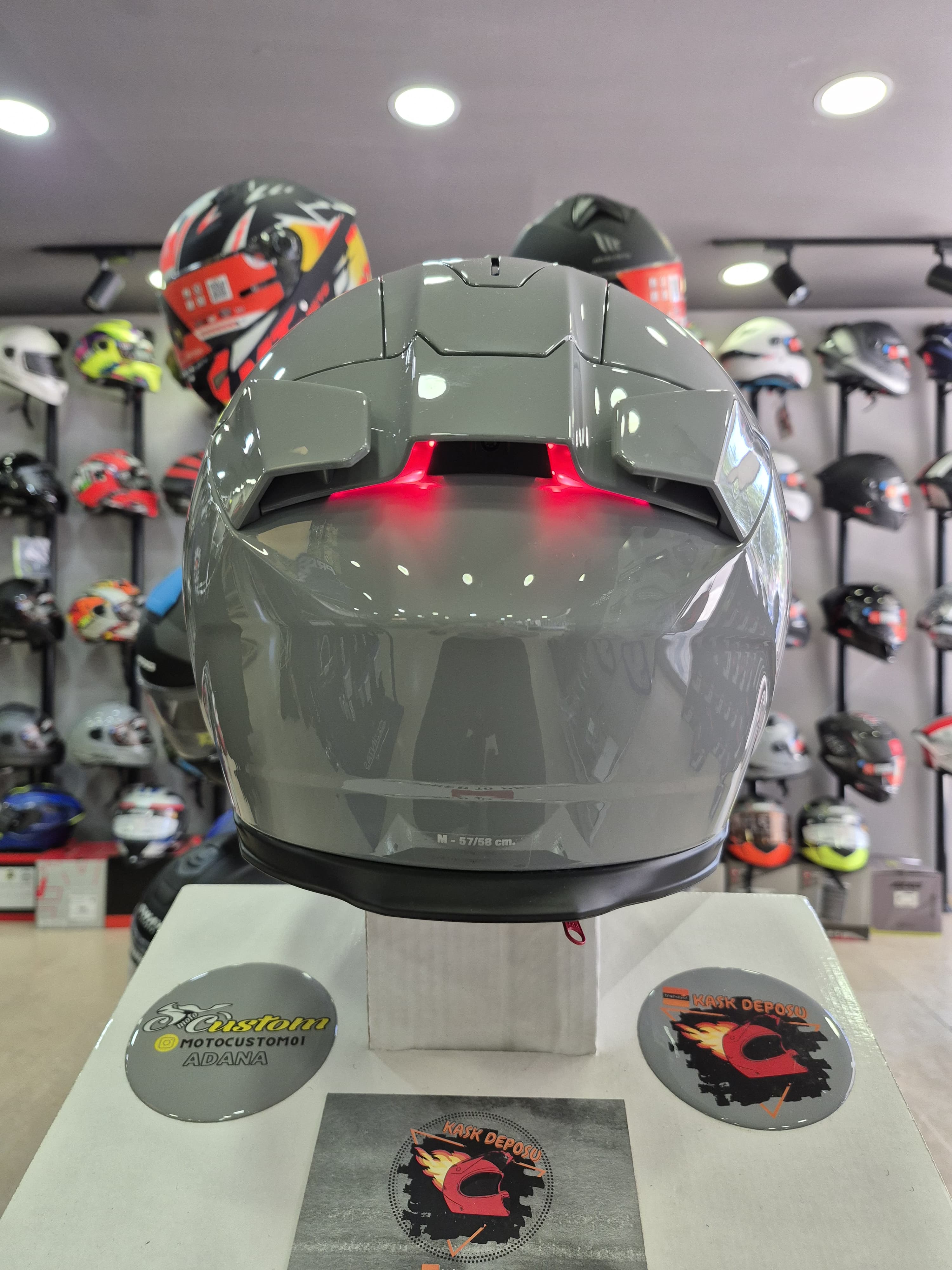 Shark Skwal İ3 Dark Shadow Edition Parlak Nardo Gri Kapalı Kask-S05