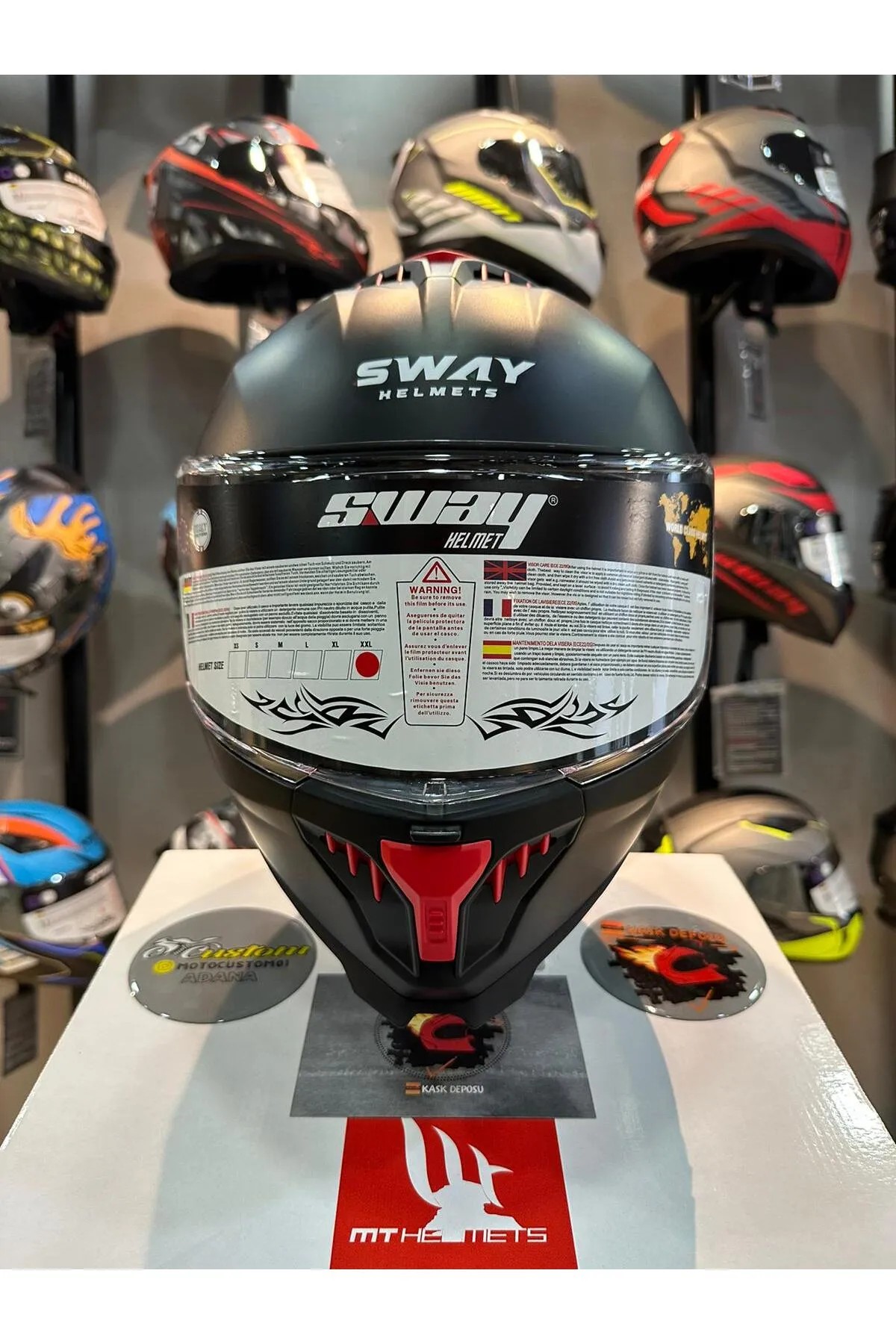 Sway 865 Solid Mat Siyah Full Face Kask