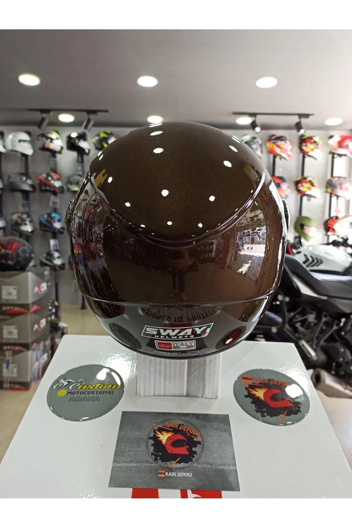Sway SW700 Kahverengi Yarım Kask
