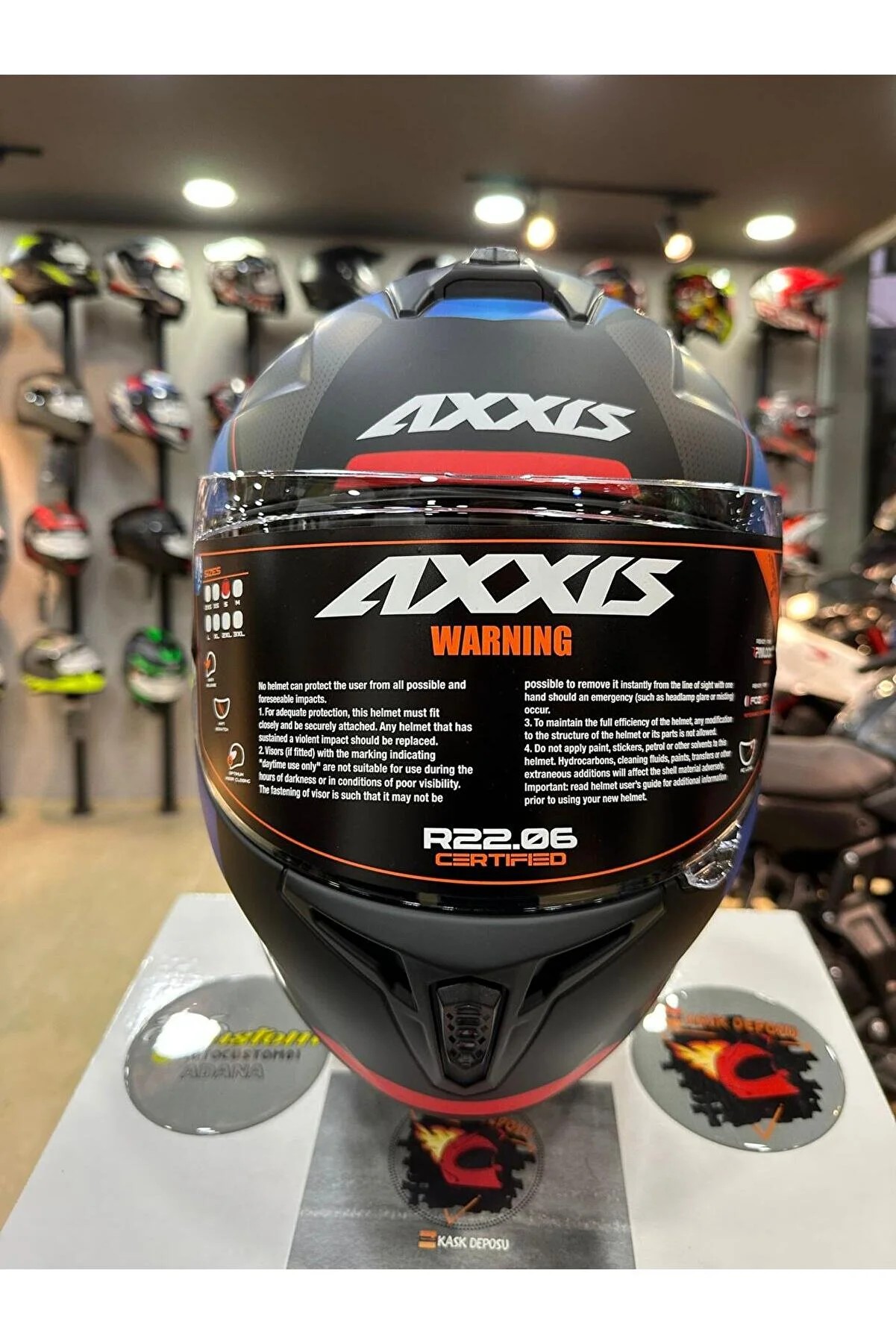 Axxis (Draken S) Solid Mat Mavi Full Face Kapalı Kask