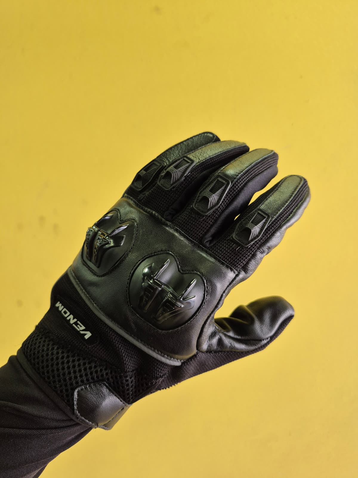 VN 970 SİYAH YAZLIK DERİ MOTOSİKLET ELDİVENİ