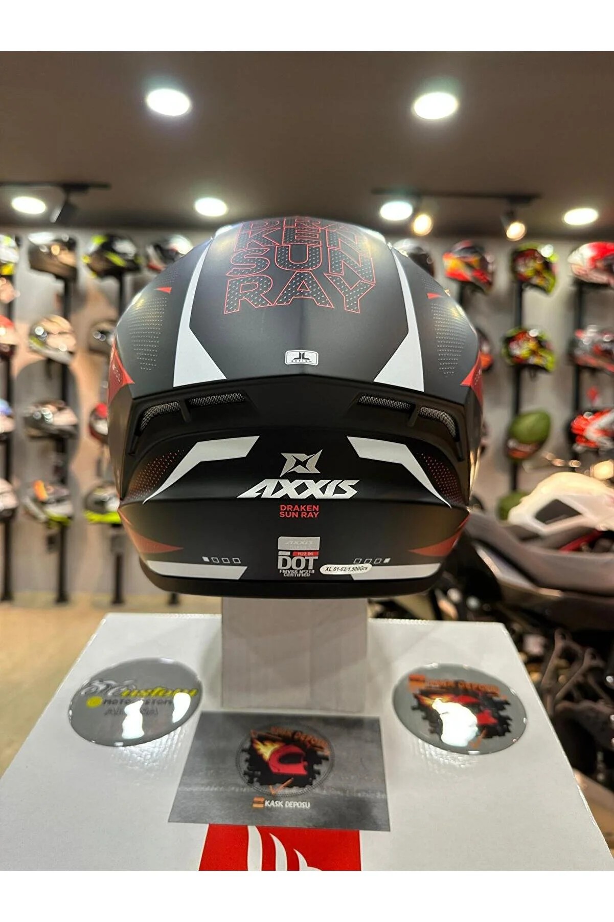 Axxis (Draken S) Sunray B5 Mat Red Full Face Kapalı Kask