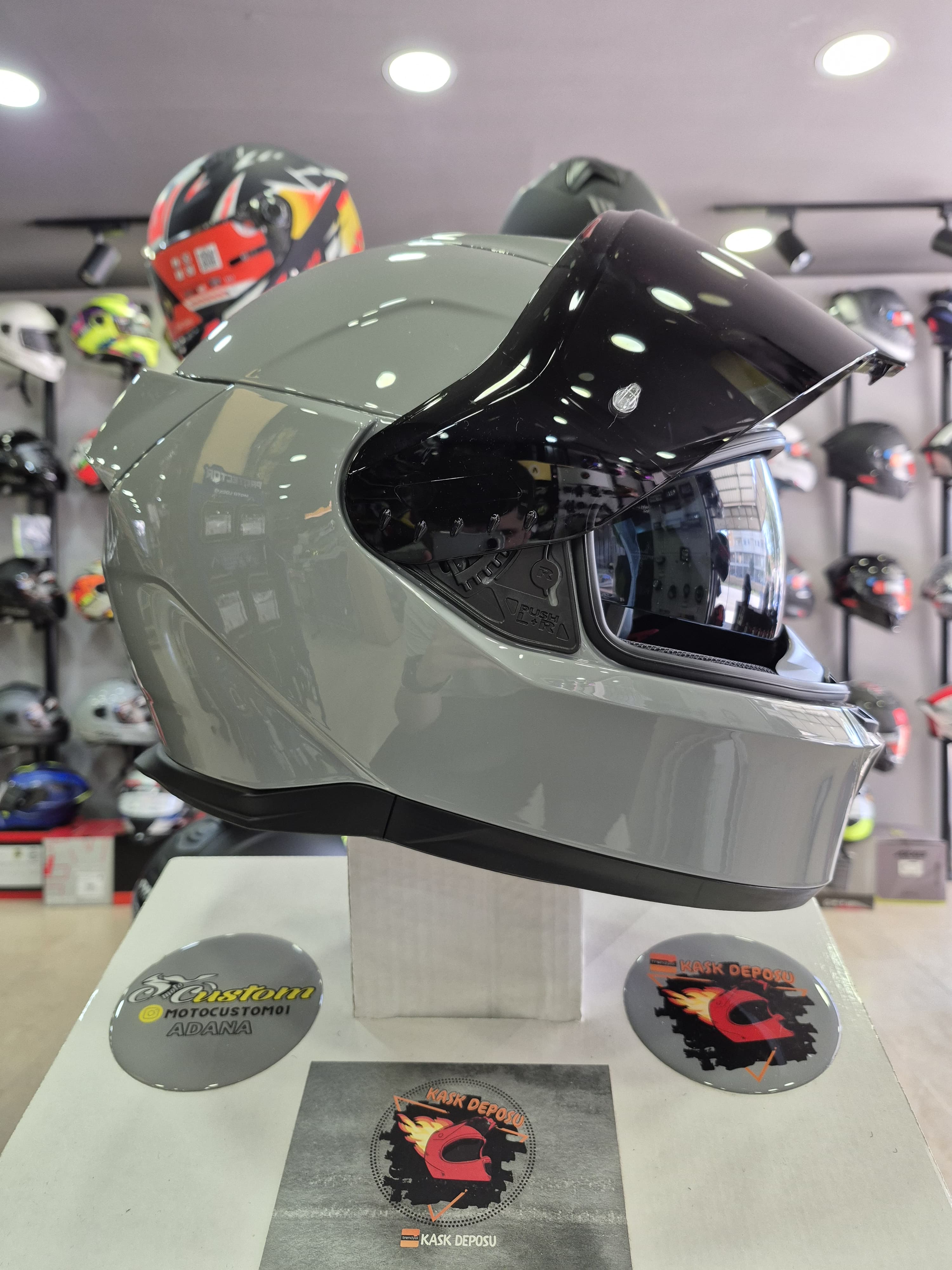 Shark Skwal İ3 Dark Shadow Edition Parlak Nardo Gri Kapalı Kask-S05