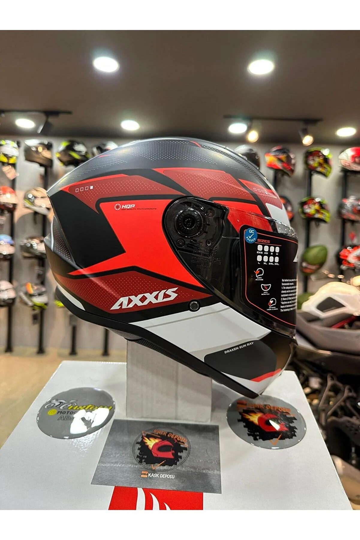Axxis (Draken S) Sunray B5 Mat Red Full Face Kapalı Kask