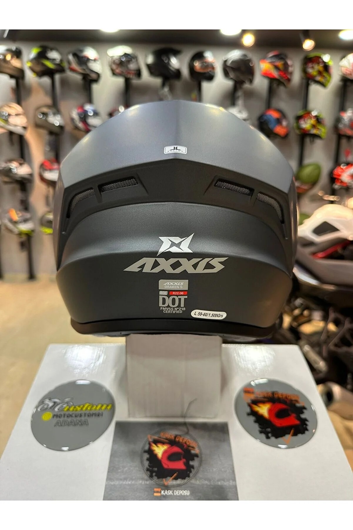 Axxis (Draken S) Solid Mat Gri Titanyum Full Face Kapalı Kask