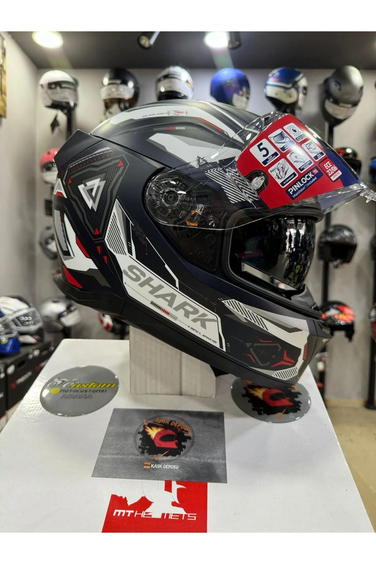 İ3 Skwal Lınık Mat Blue Full Face Motosiklet Kaskı-BWR