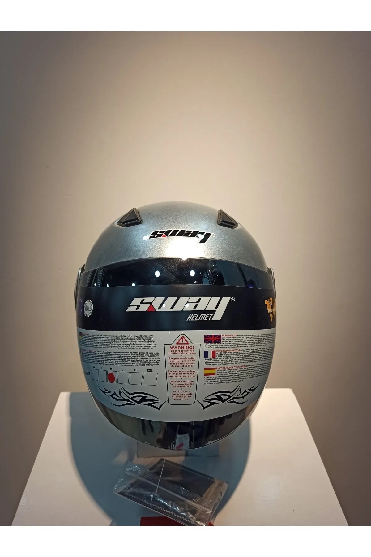 Sway SW700 Gümüş Gri Yarım Kask