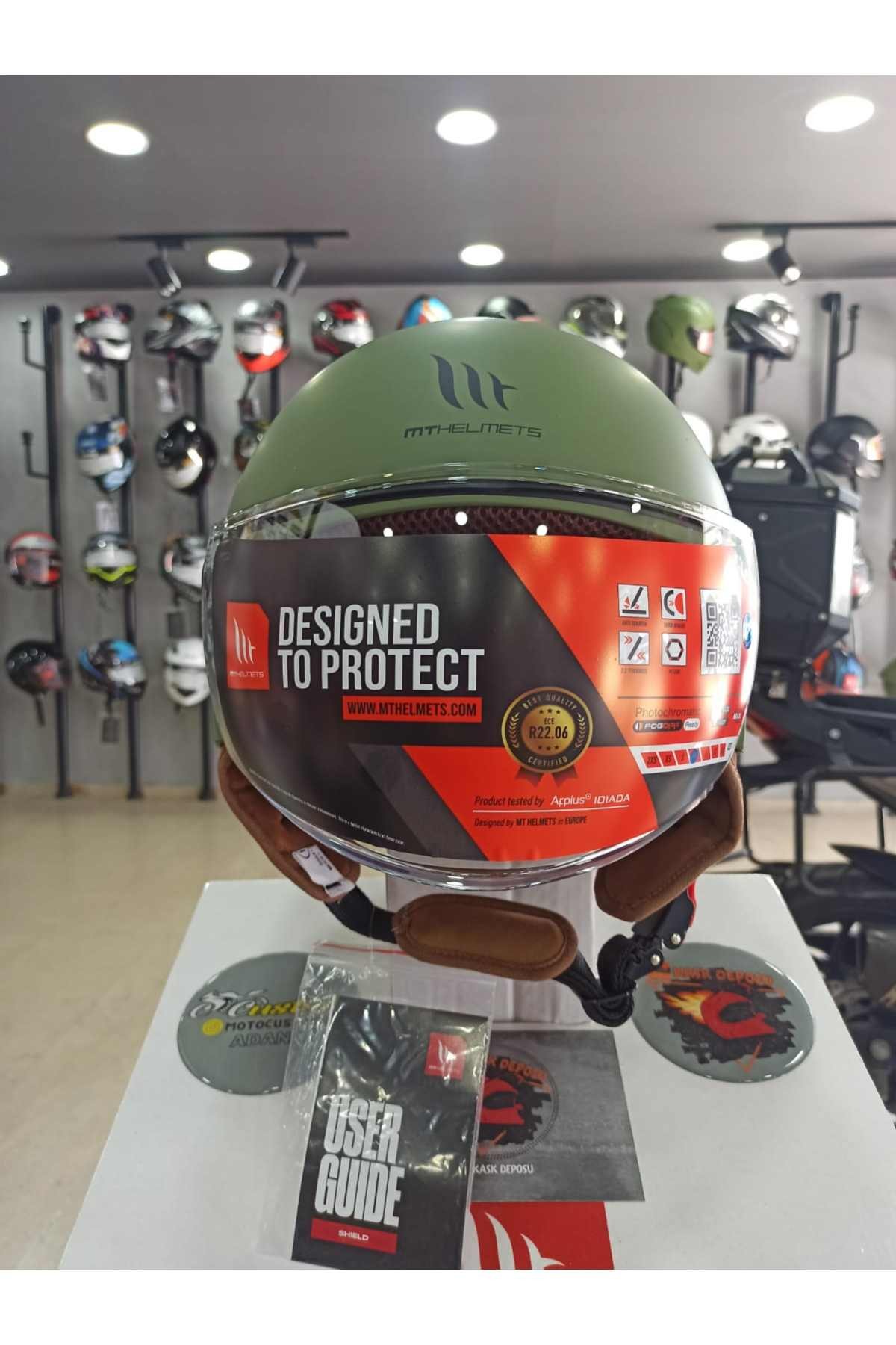 MT Helmets Street Yarım Kask (Haki Yeşil)