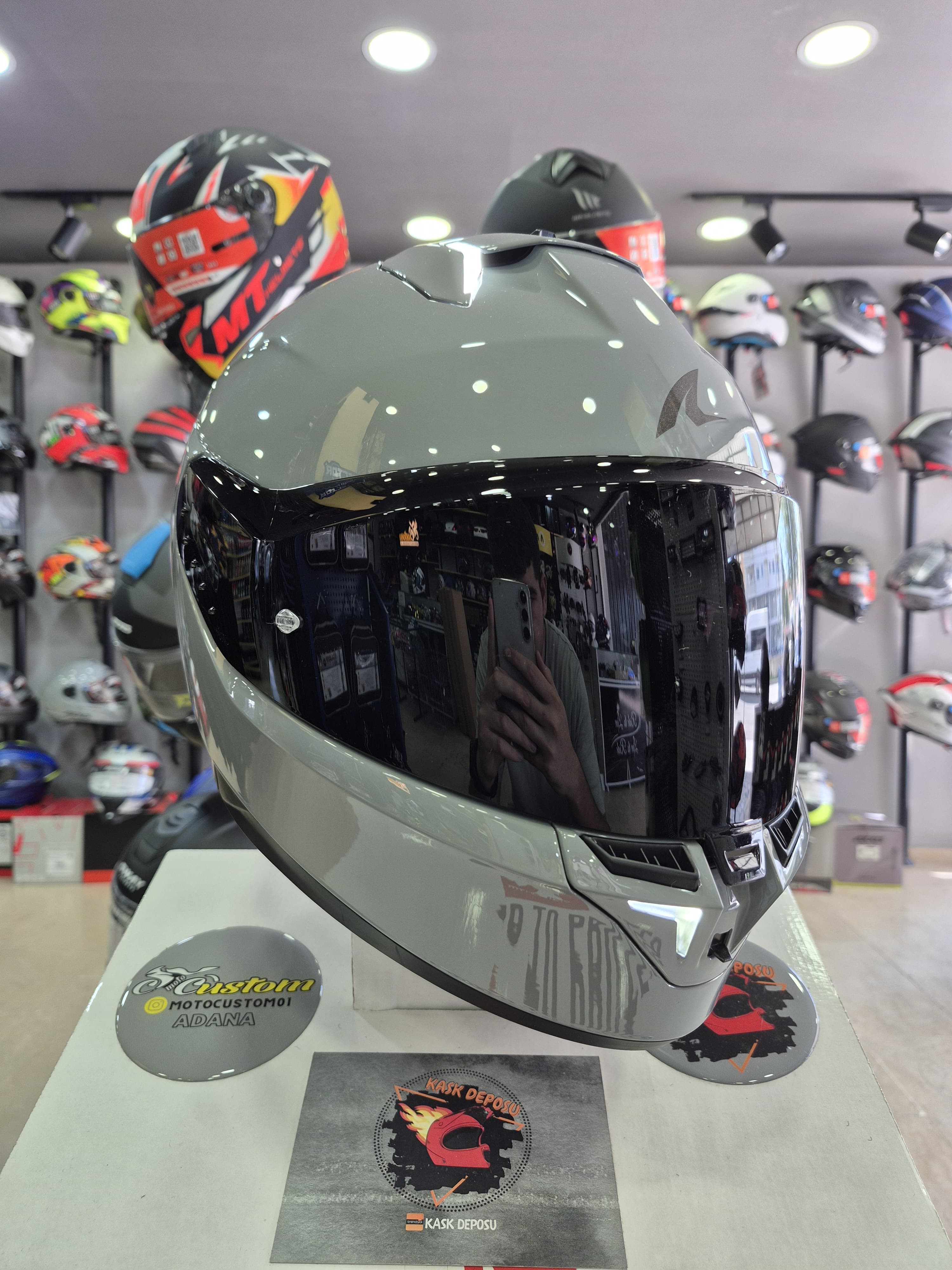 Shark Skwal İ3 Dark Shadow Edition Parlak Nardo Gri Kapalı Kask-S05