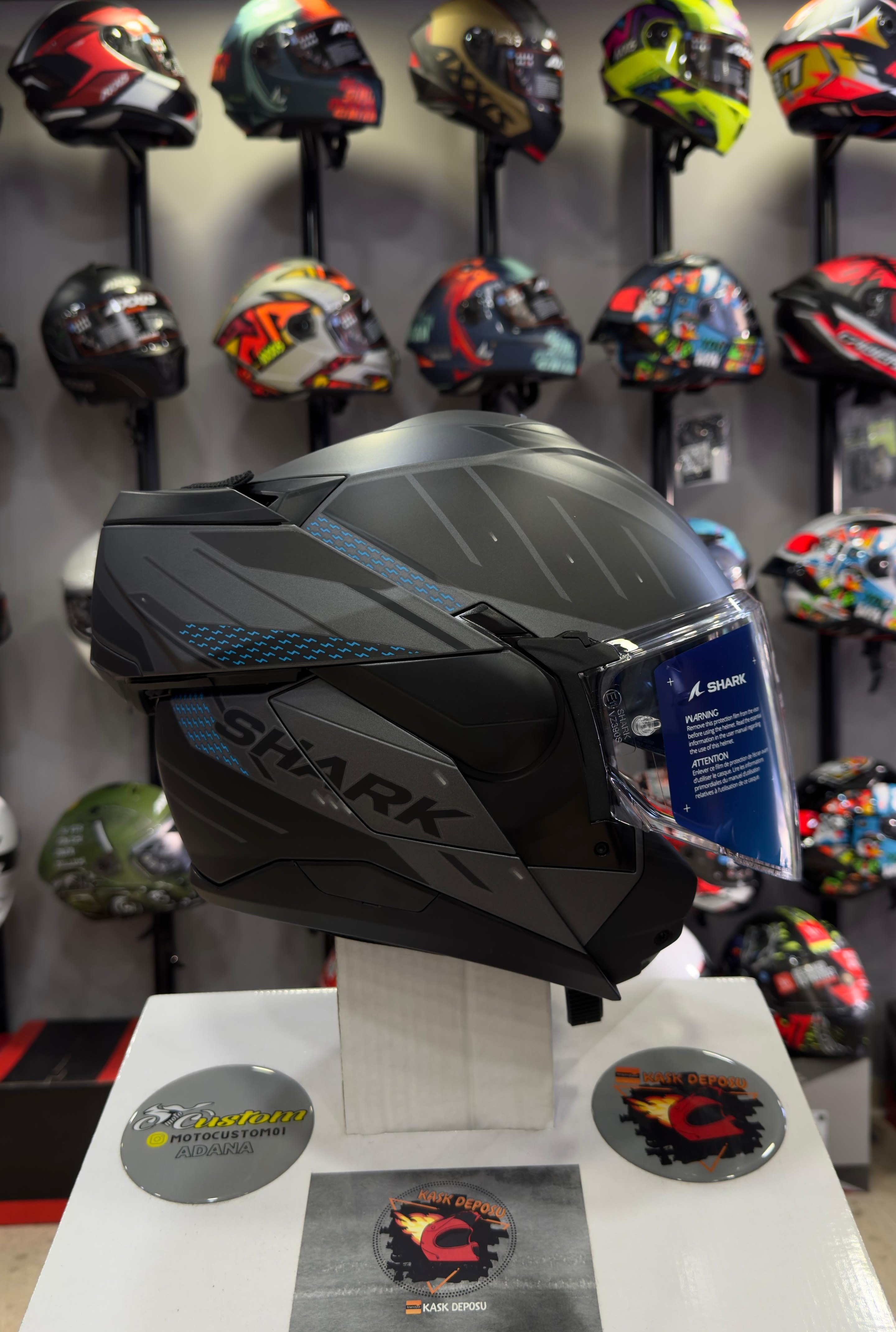 Shark Oxo Rydger Mat Çene Açılır Kask