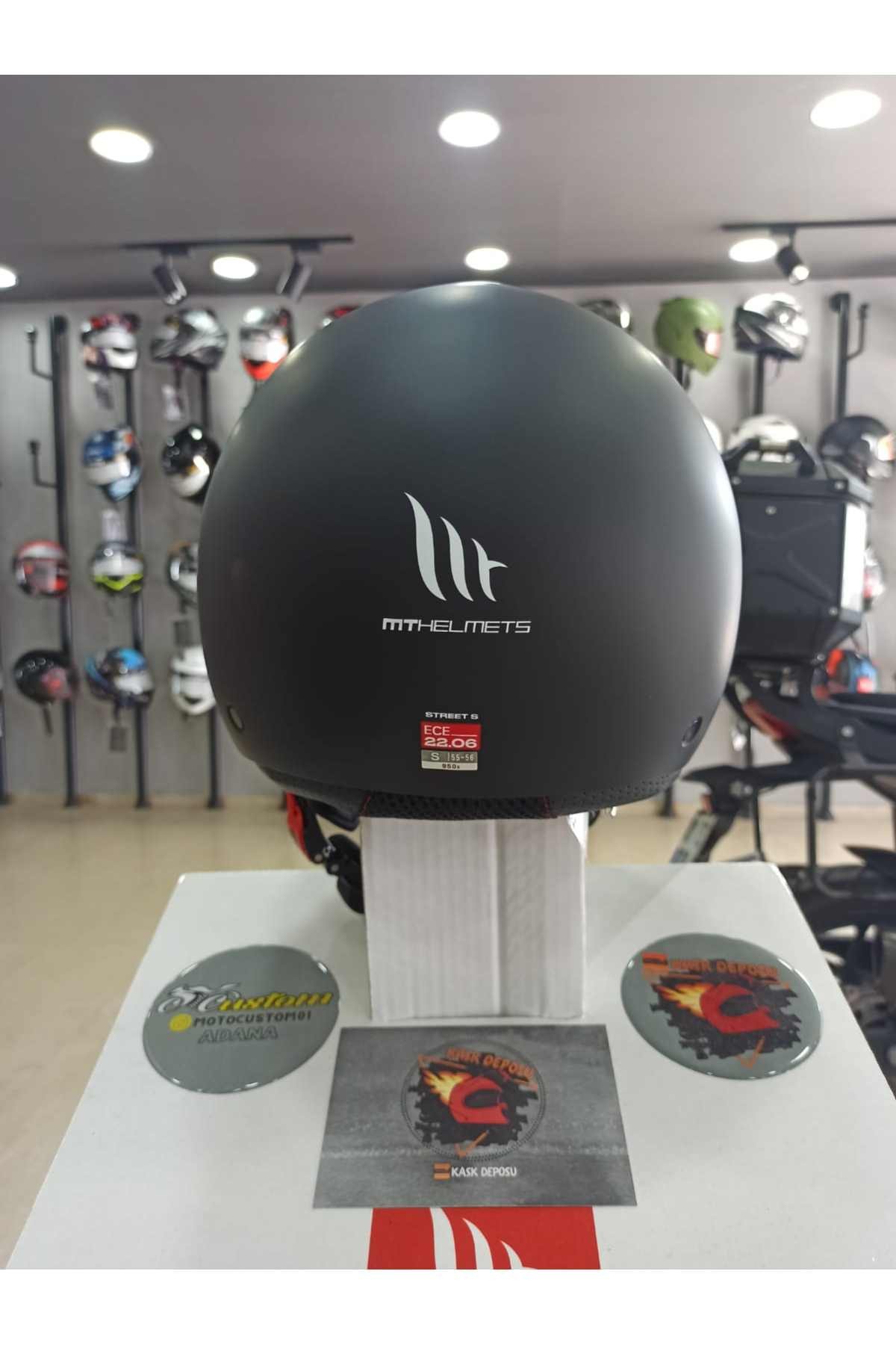 MT Helmets Street Yarım Kask (Mat Siyah)