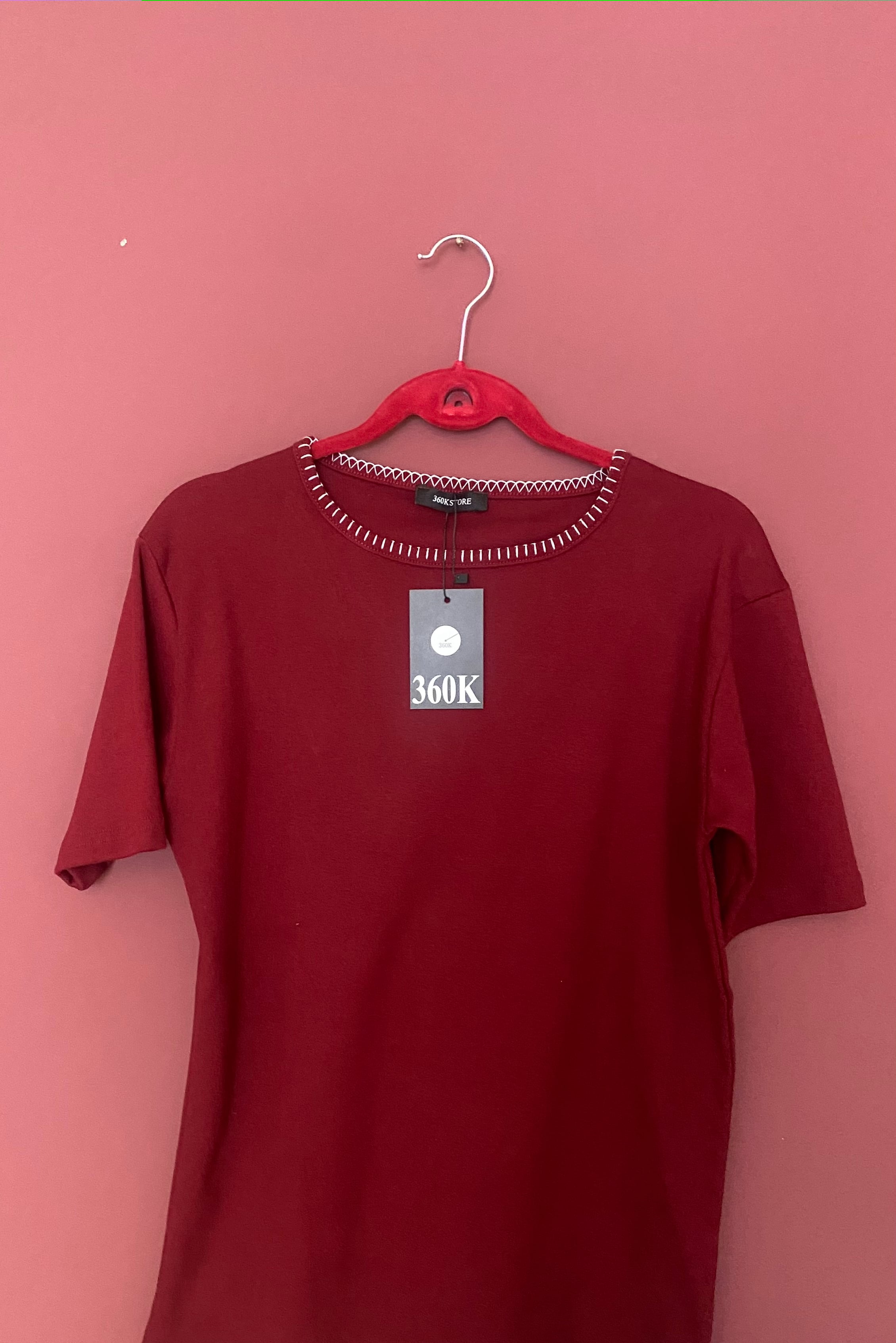 Bordo Limited Edition Çoban Dikişli Kısa Kollu Tişört