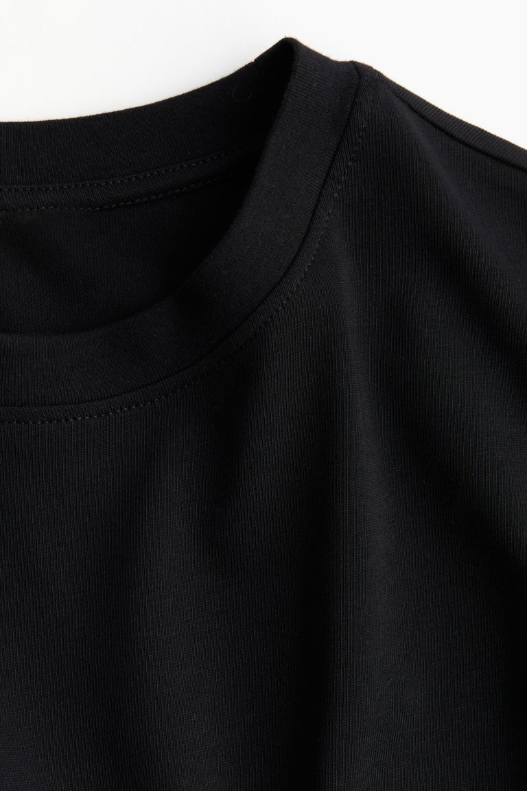 Bisiklet Yaka Uzun Kollu Oversize Tişört
