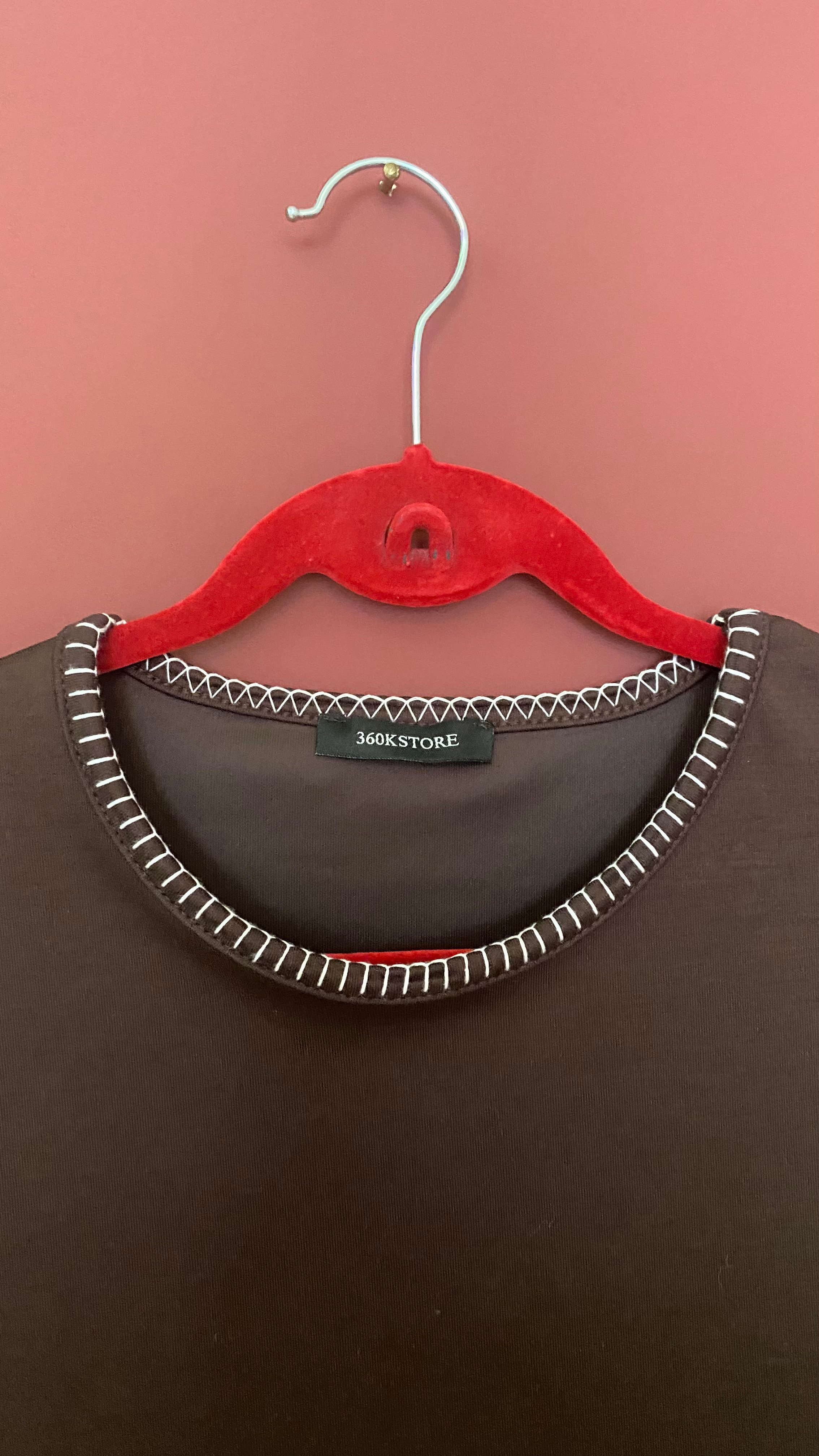 Kahverengi Limited Edition Çoban Dikişli Kısa Kollu Bluz