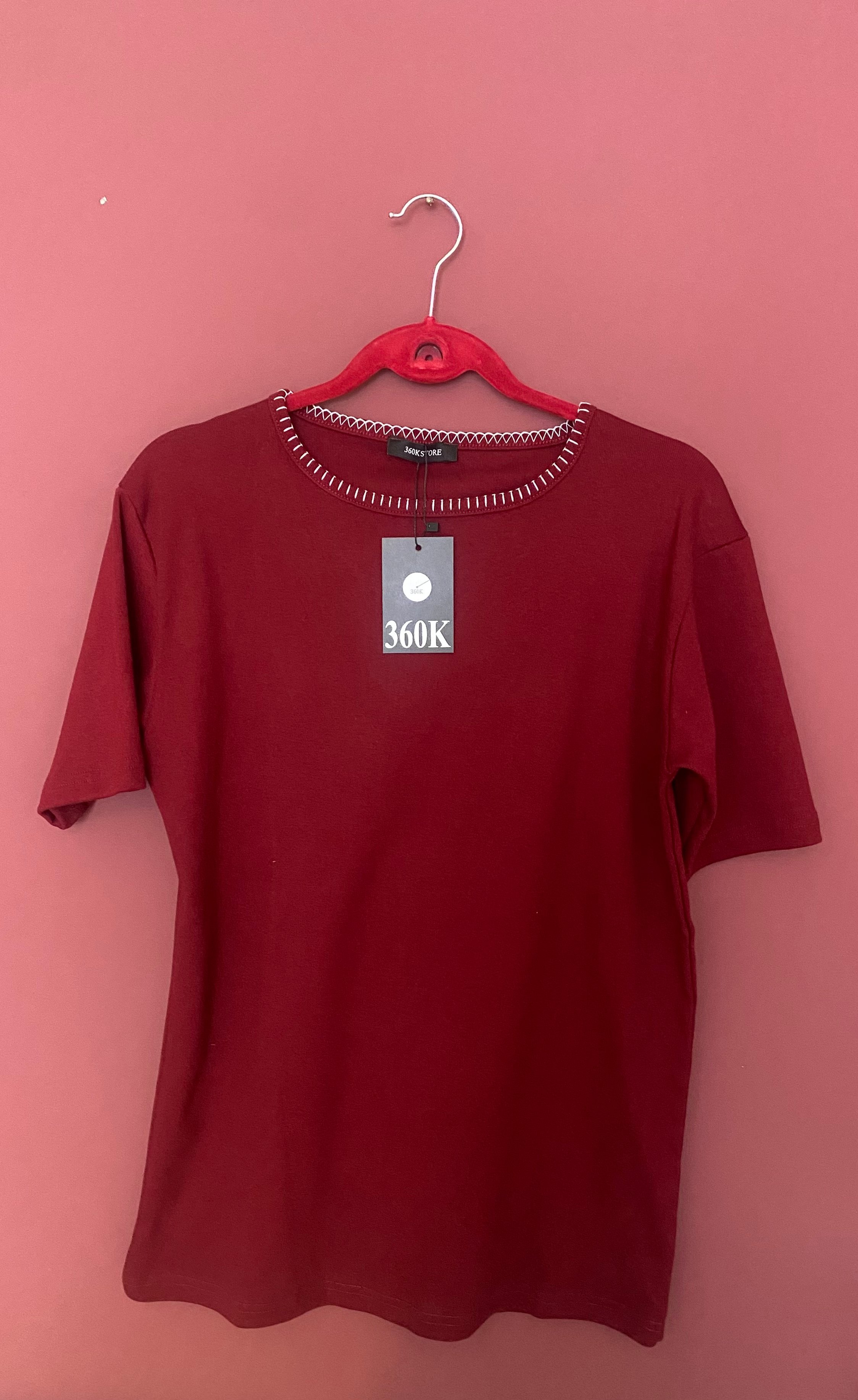 Bordo Limited Edition Çoban Dikişli Kısa Kollu Tişört