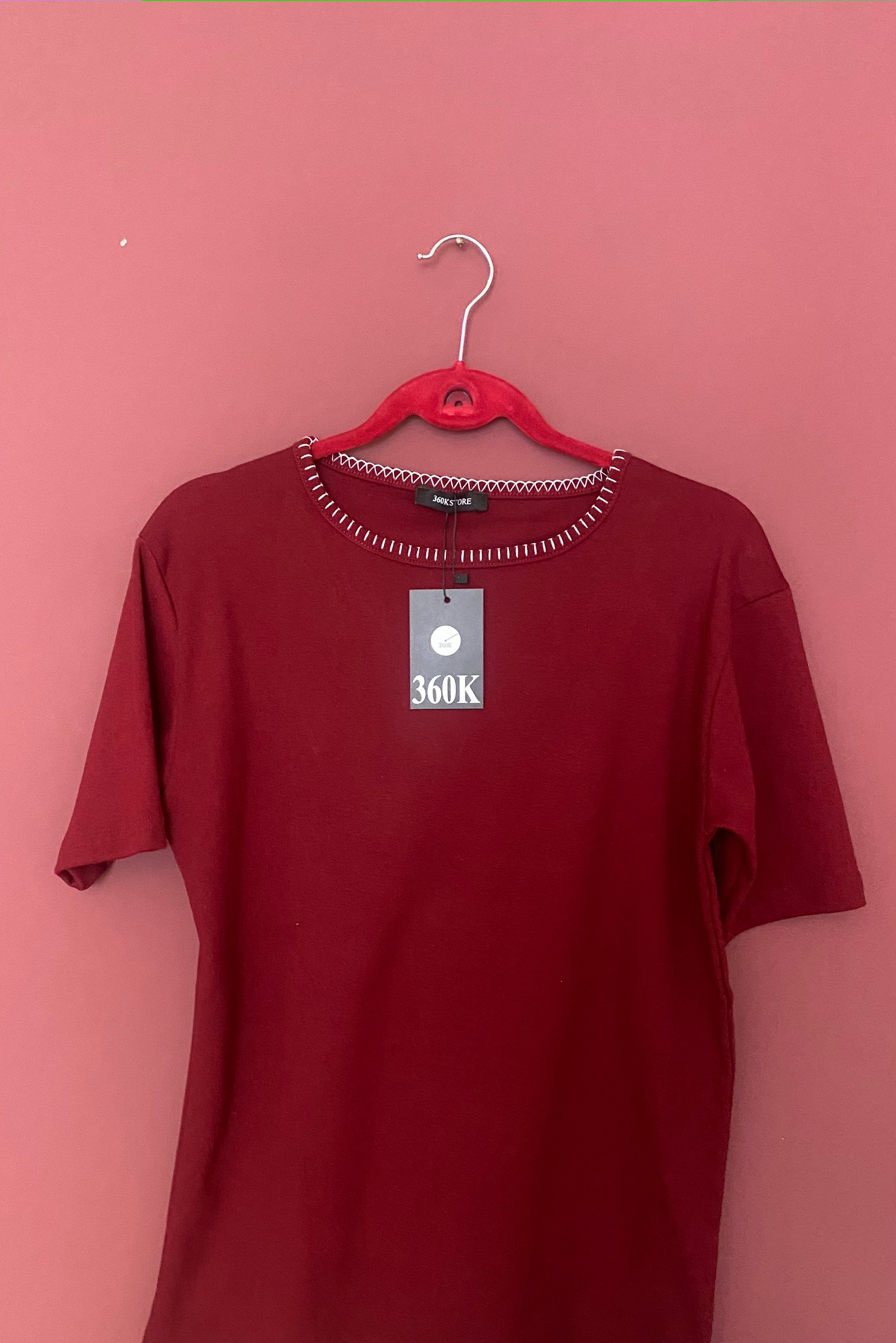 Bordo Limited Edition Çoban Dikişli Kısa Kollu Tişört