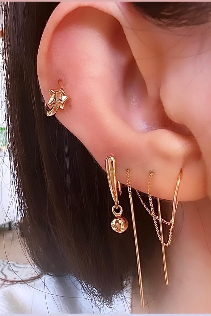 MİNİ YILDIZ PİERCING[altın kaplama,adet satış,helıx tragus içın uygun]