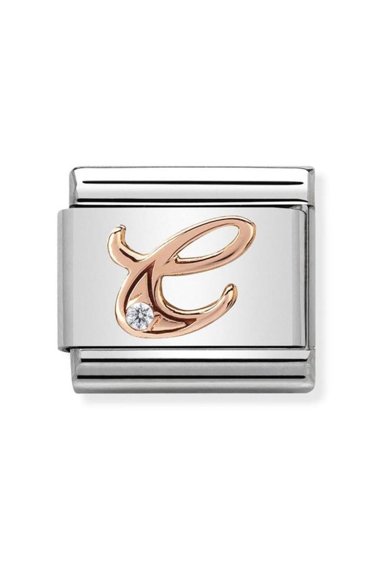 Composable Classic Letters Steel, Zircon And 9k Rose Gold C