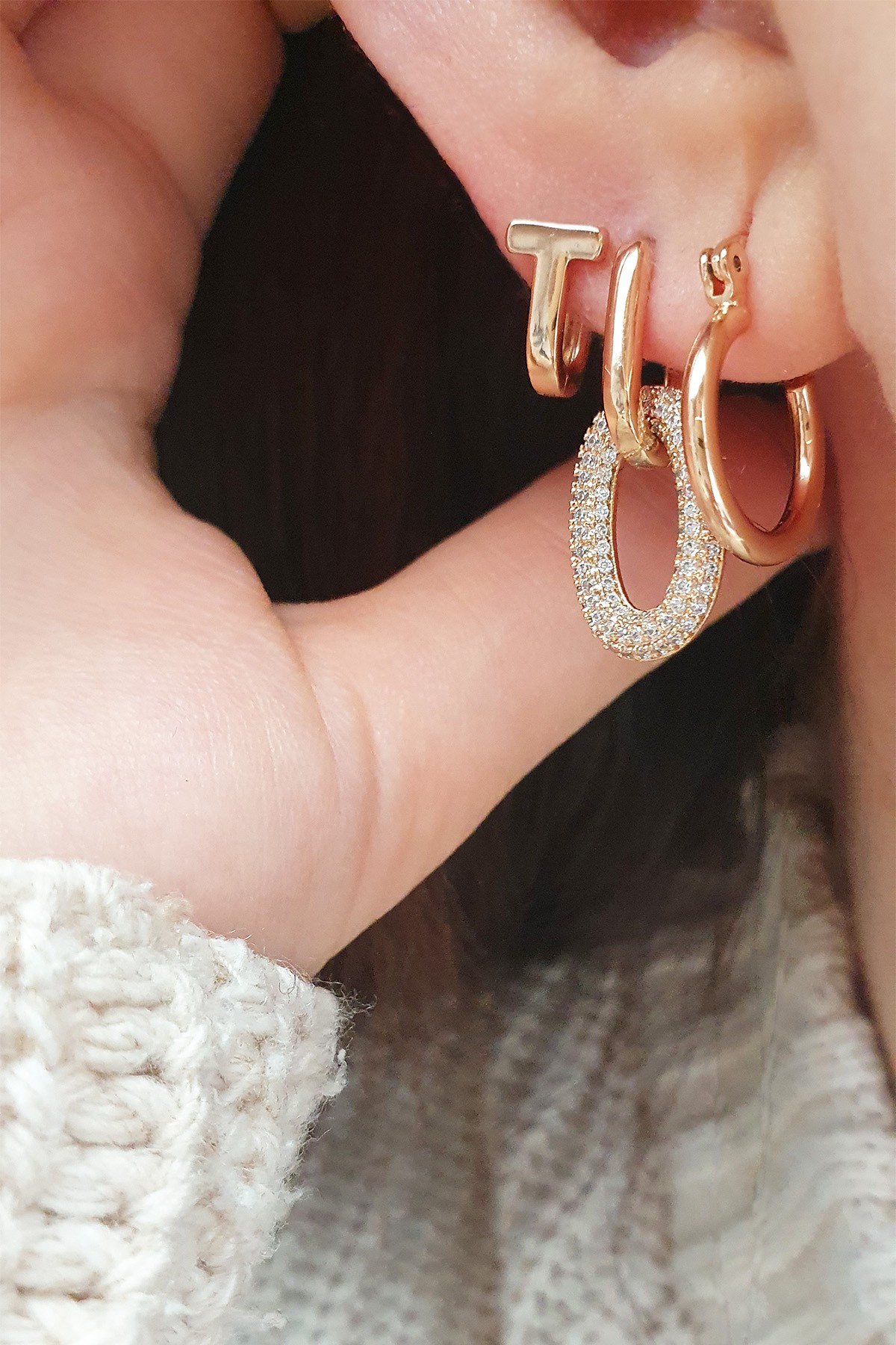 MİNİ T KÜPE TAŞSIZ ( Tiffany model )