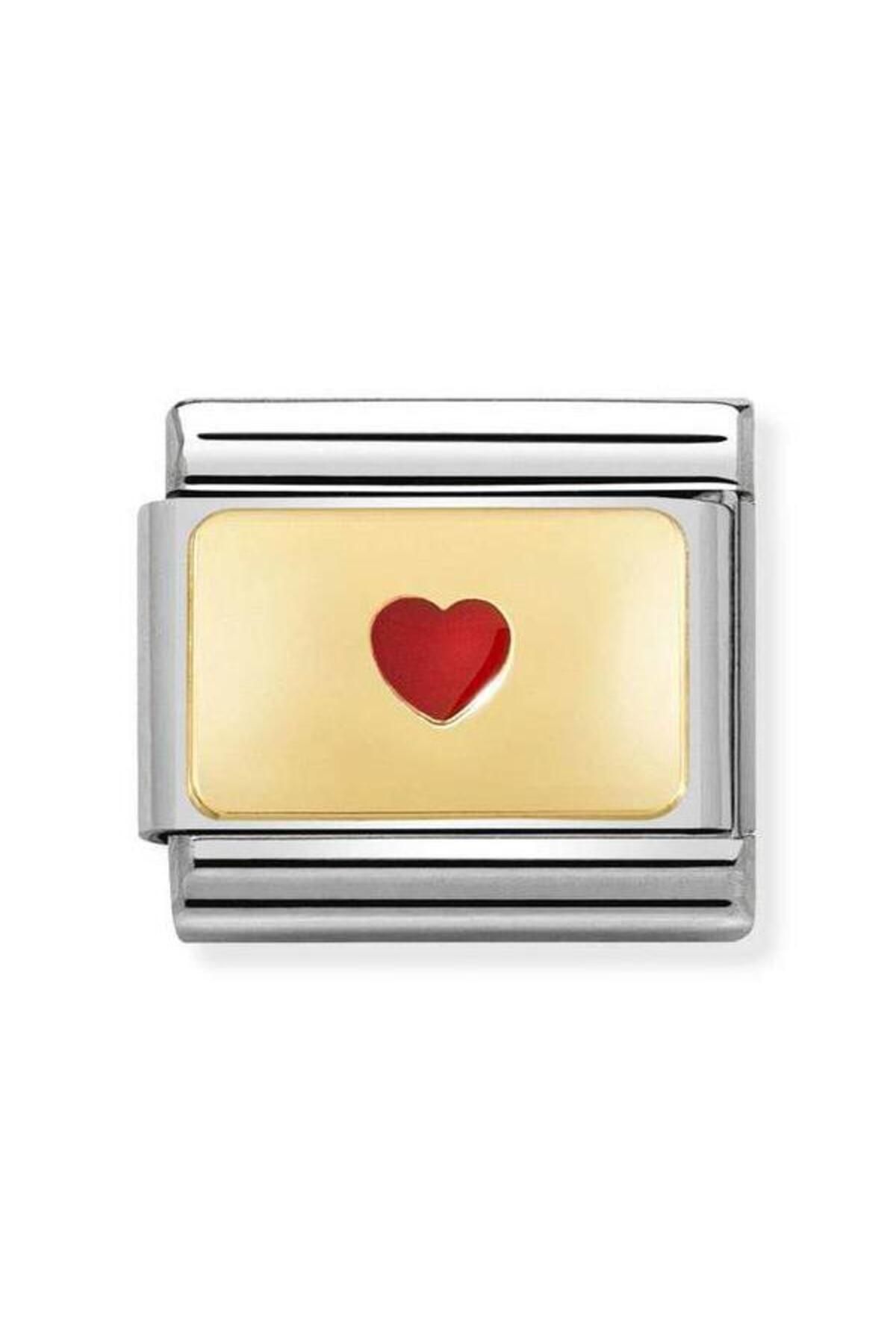 Composable Classic Plates Steel , Enamel And 18k Gold Small Heart