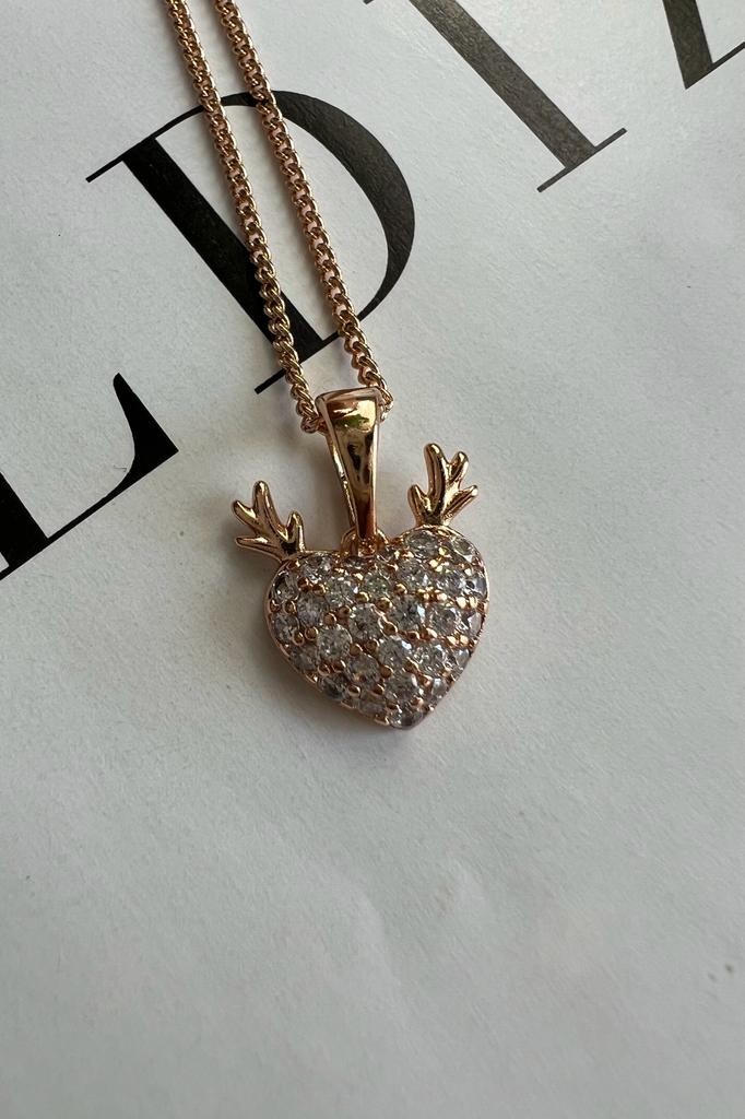 ANGEL HEART ( ALTIN KAPLAMA KOLYE BOYU 45 CM )
