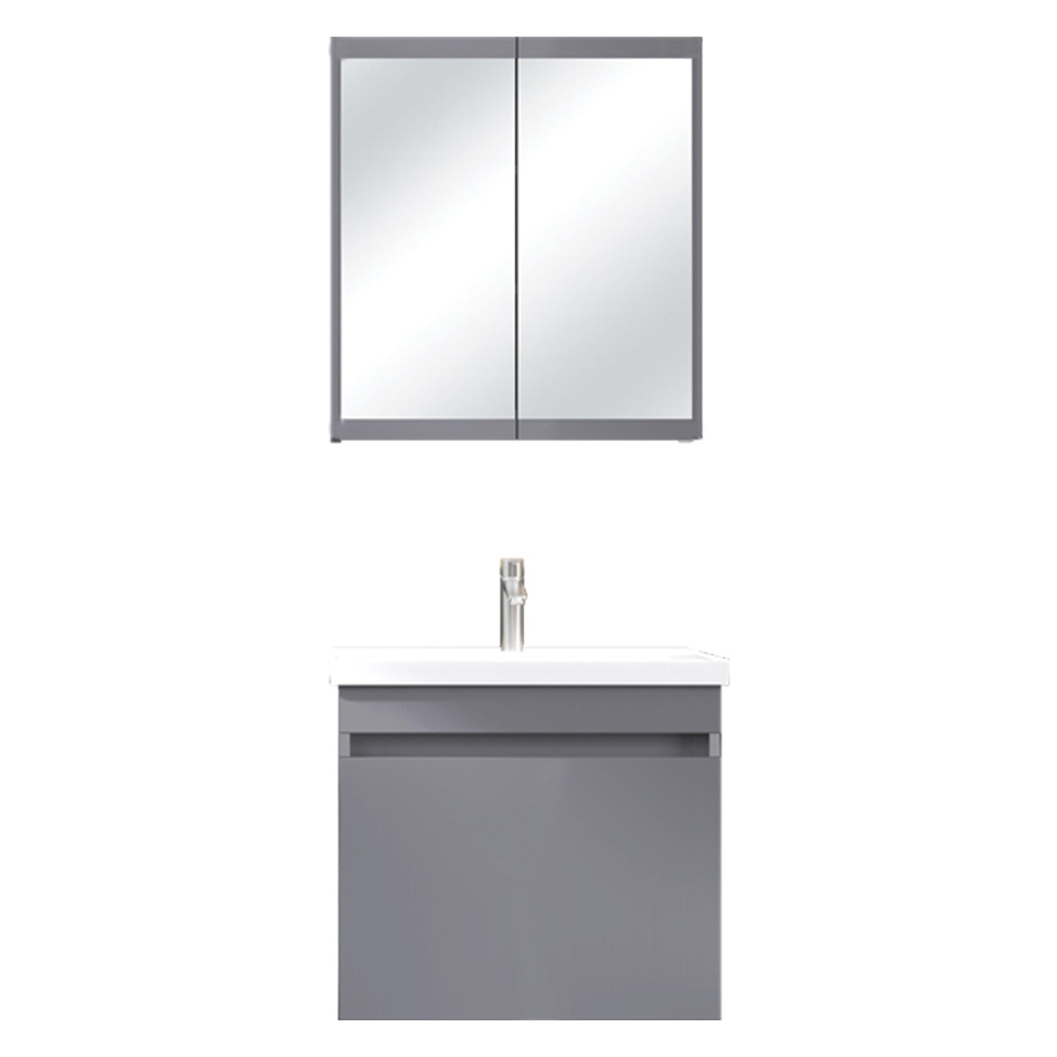 Bagnolli Bellezza 65cm Matt Grey Banyo Dolabı Takımı