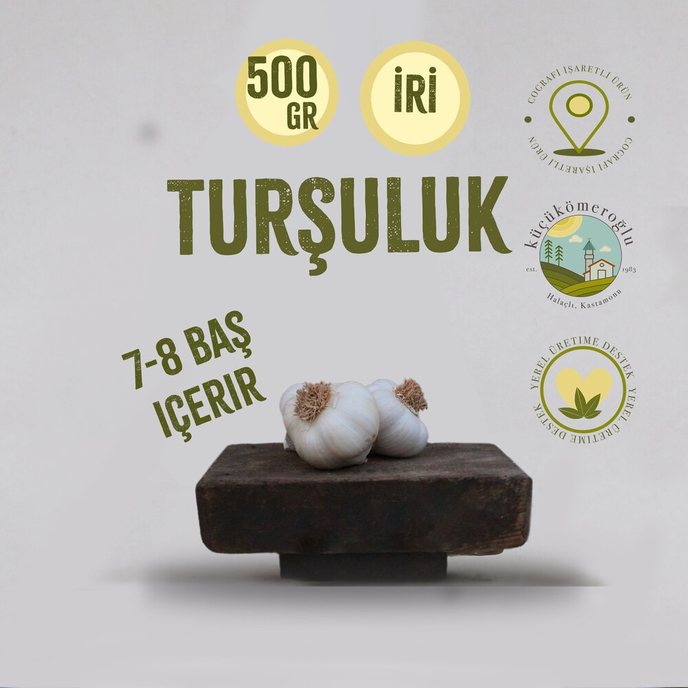 Sapsız İri Boy Turşuluk Sarımsak 500gr 7-8 Baş