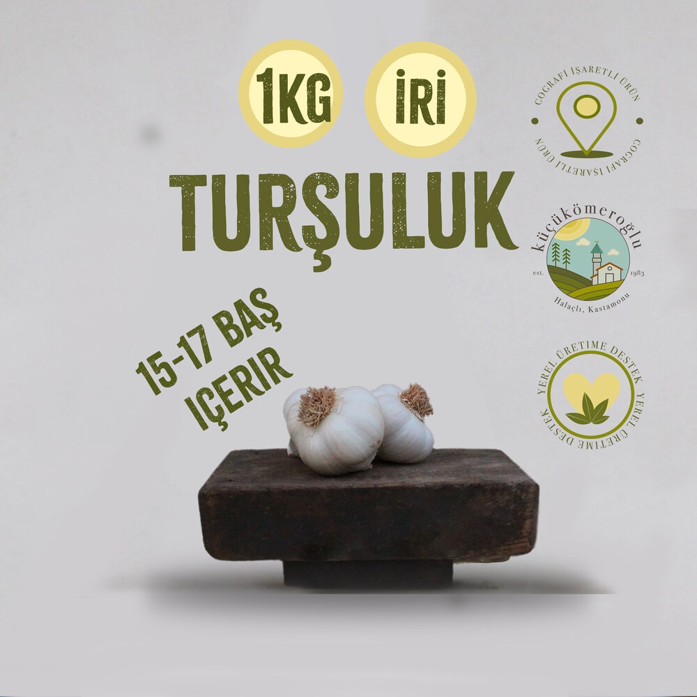 Sapsız İri Boy Turşuluk Sarımsak 1Kg 15-17 Baş