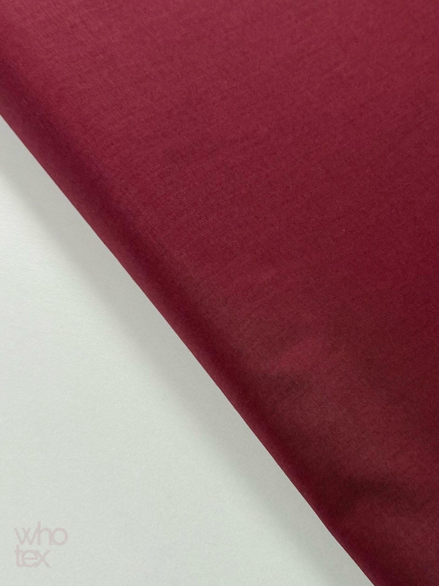 Bordo Poplin Tam Pamuklu Kumaş
