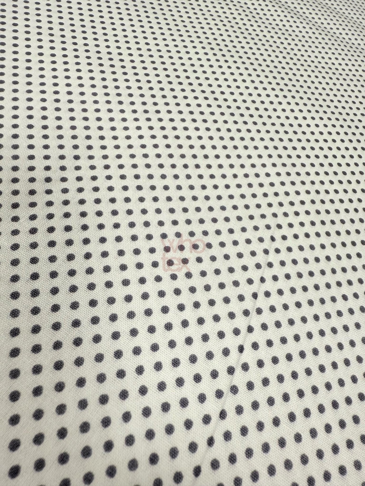 Gri Puantiyeli Poplin Tam Pamuklu Kumaş