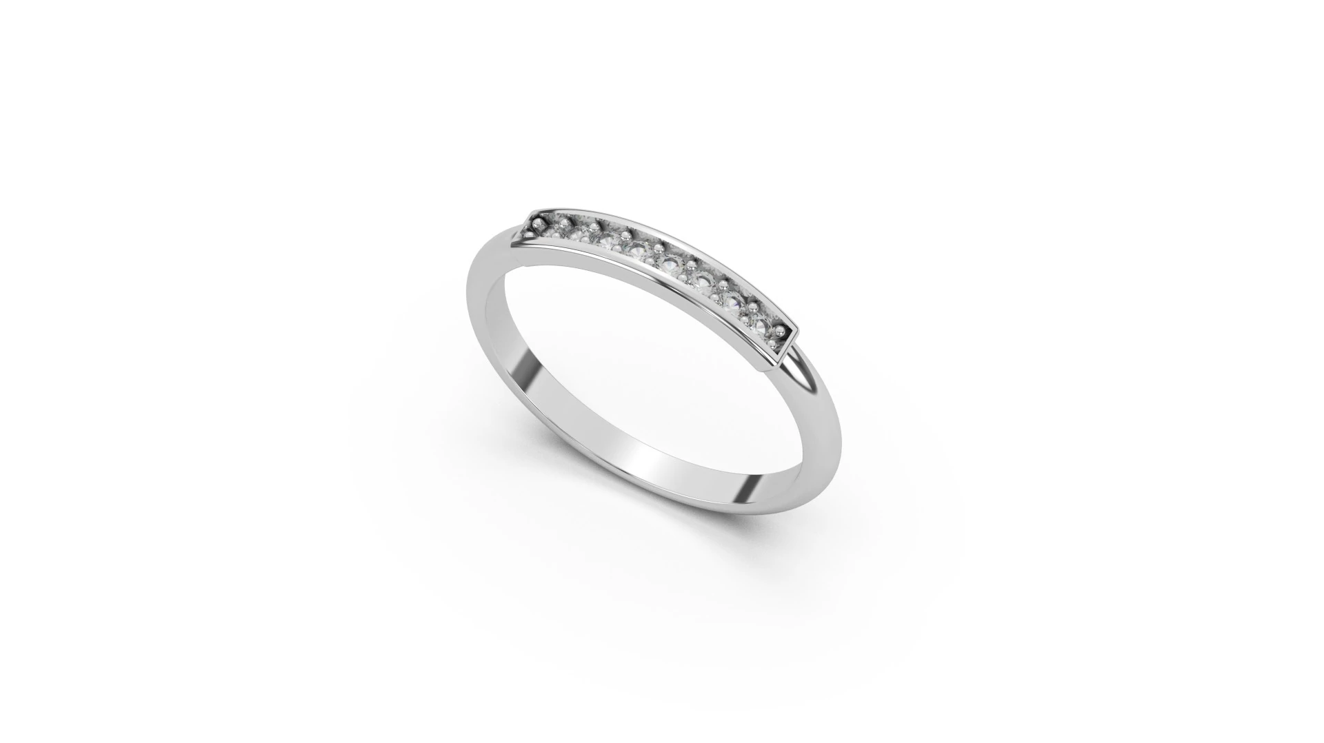 925 Ayar Gümüş İnce Sıra Taşlı Yüzük