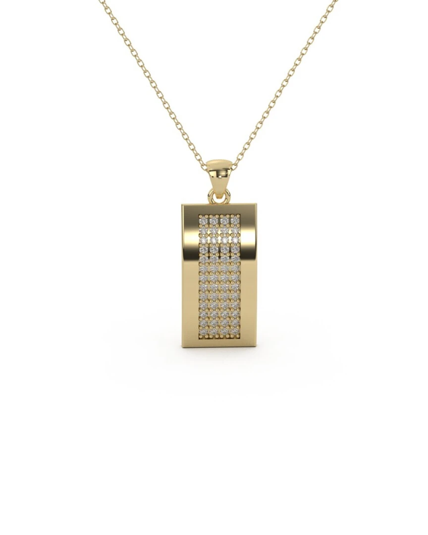 Dikdörtgen Pavé Taşlı 14 Ayar Altın Kolye