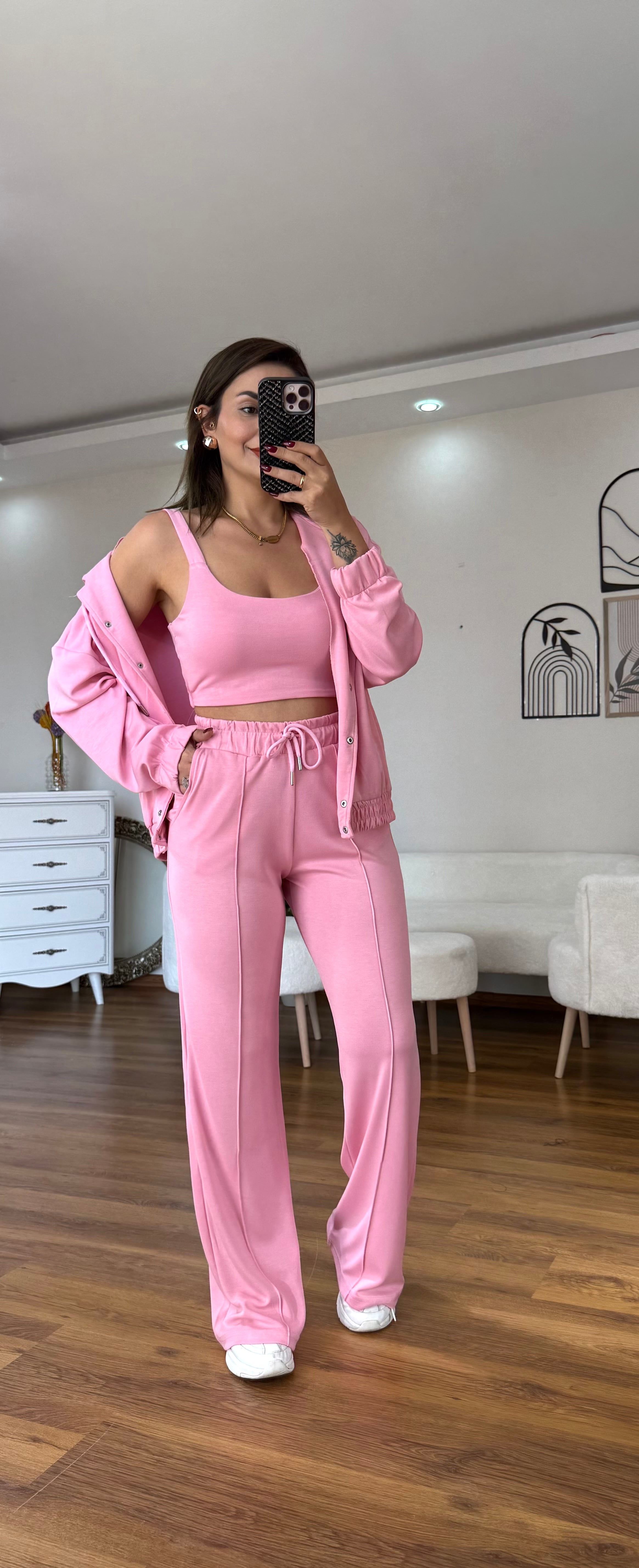 3 lü Oysh Modal Takım  - pembe