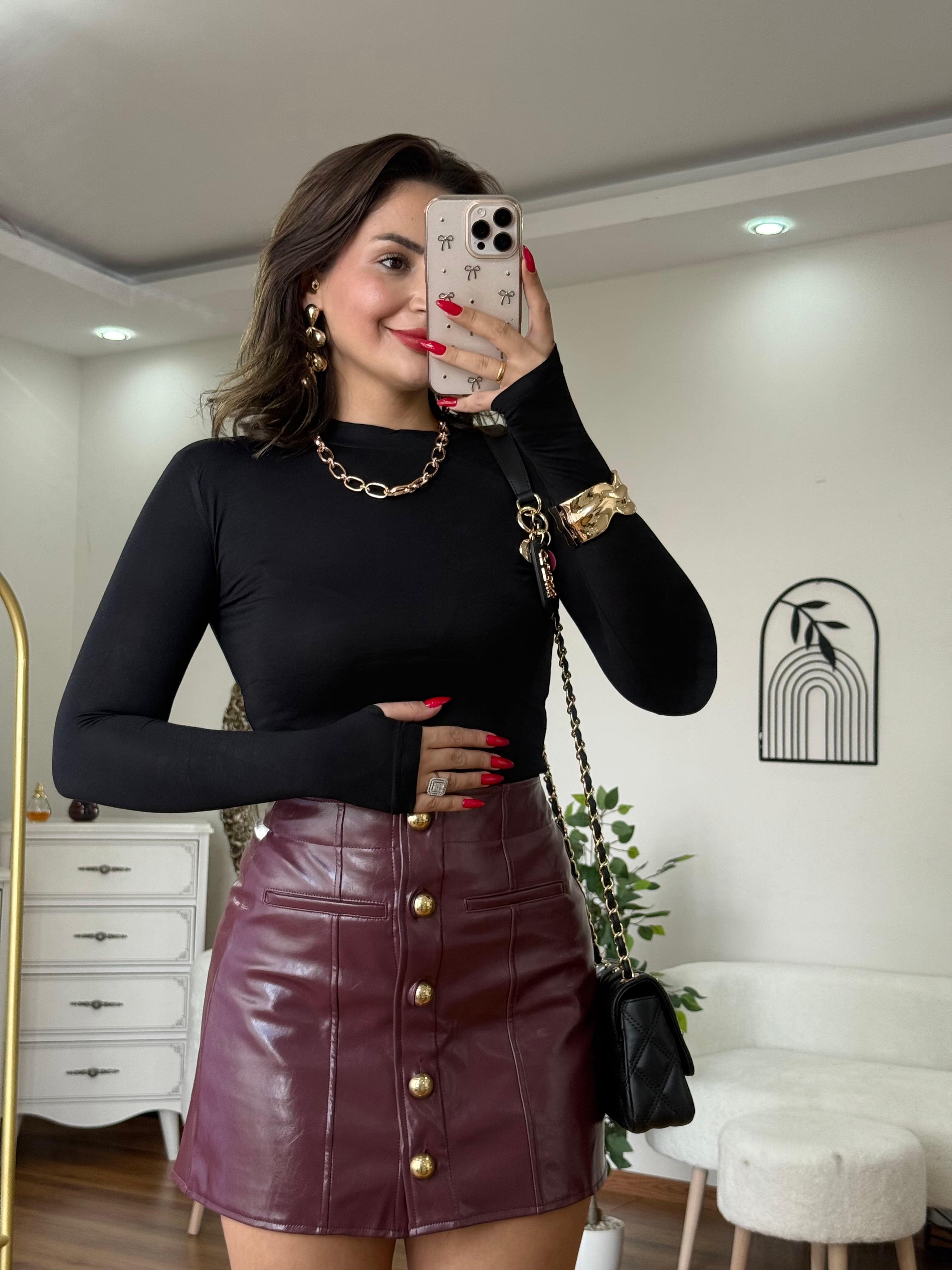 Oysh Parmak Geçmeli Bluz (kartlı etiketli ) - siyah