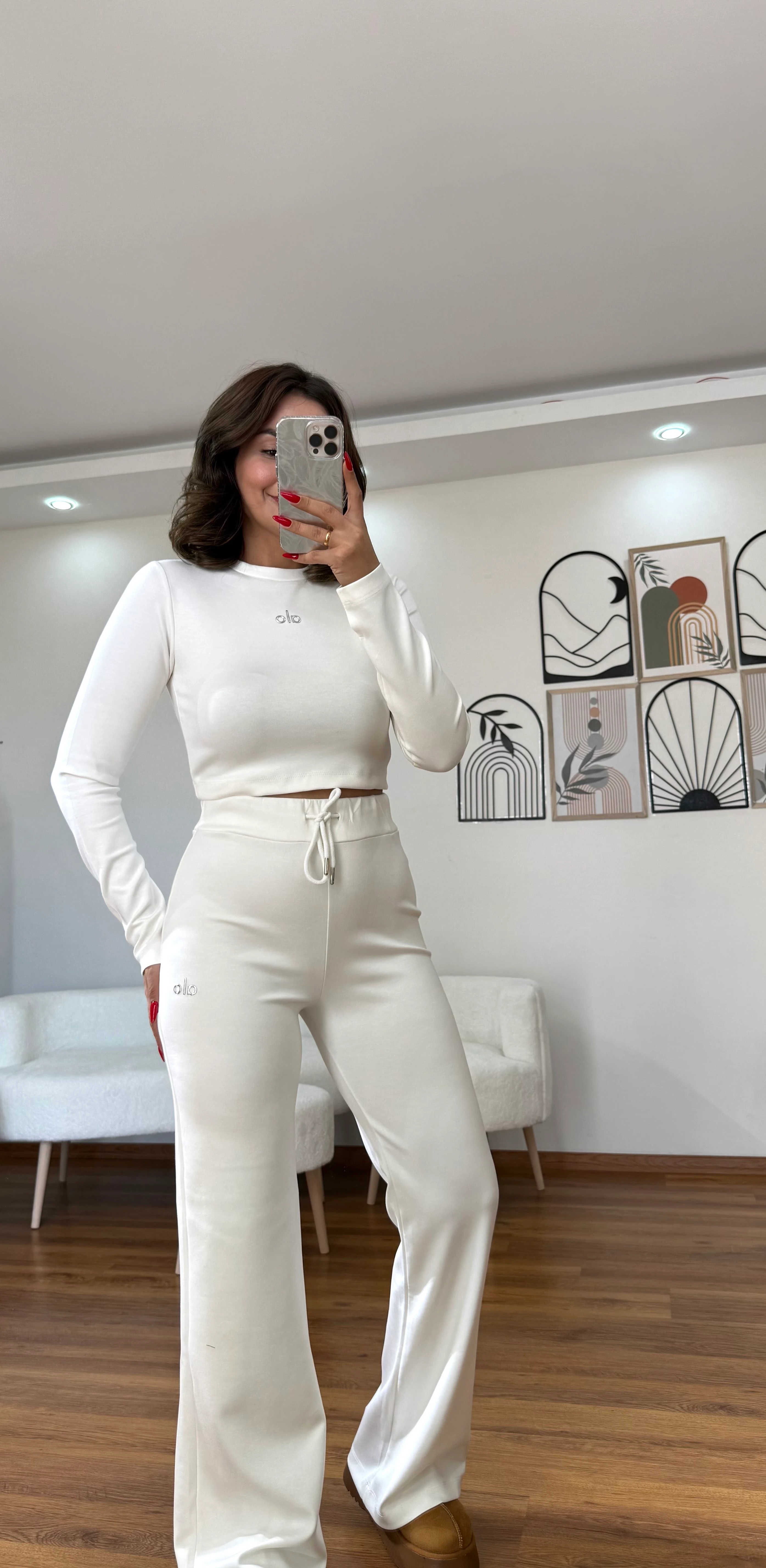 Modal Likralı Spor Takım - ekru