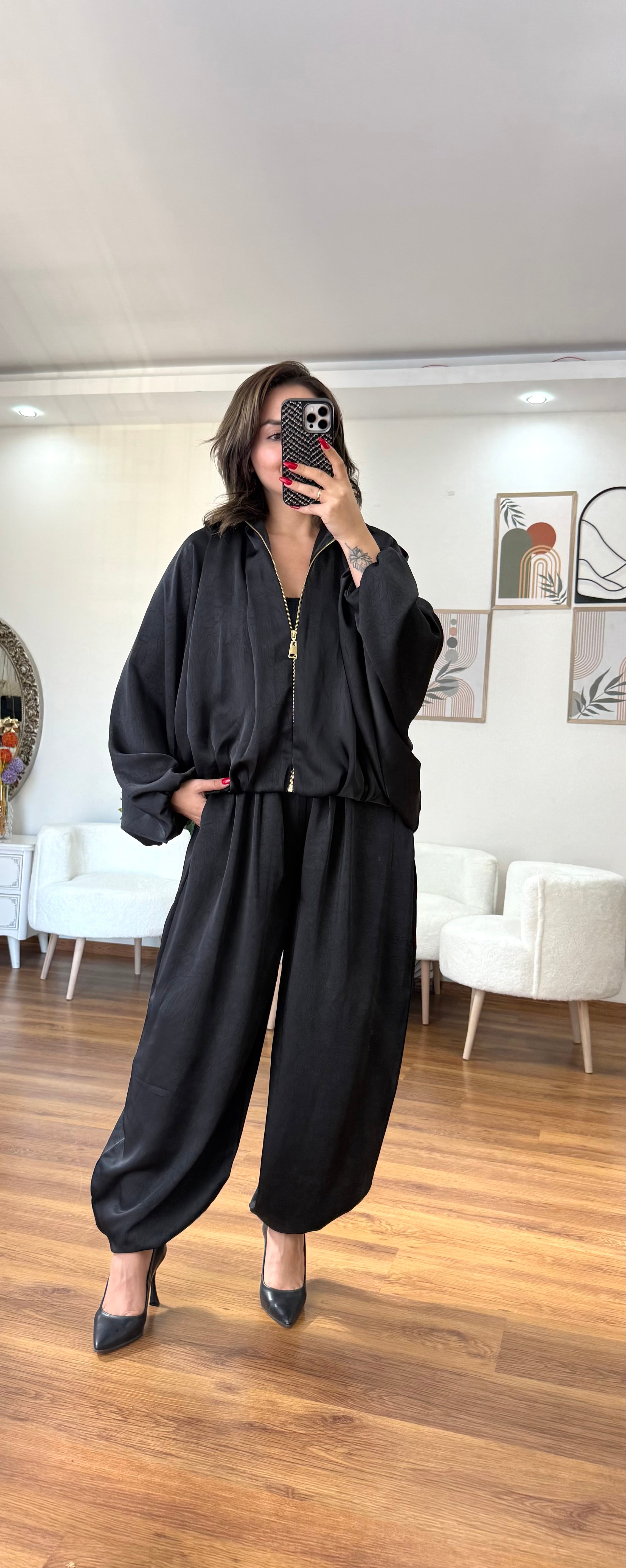 SATEN BOMBER CEKET PANTOLON TAKIM