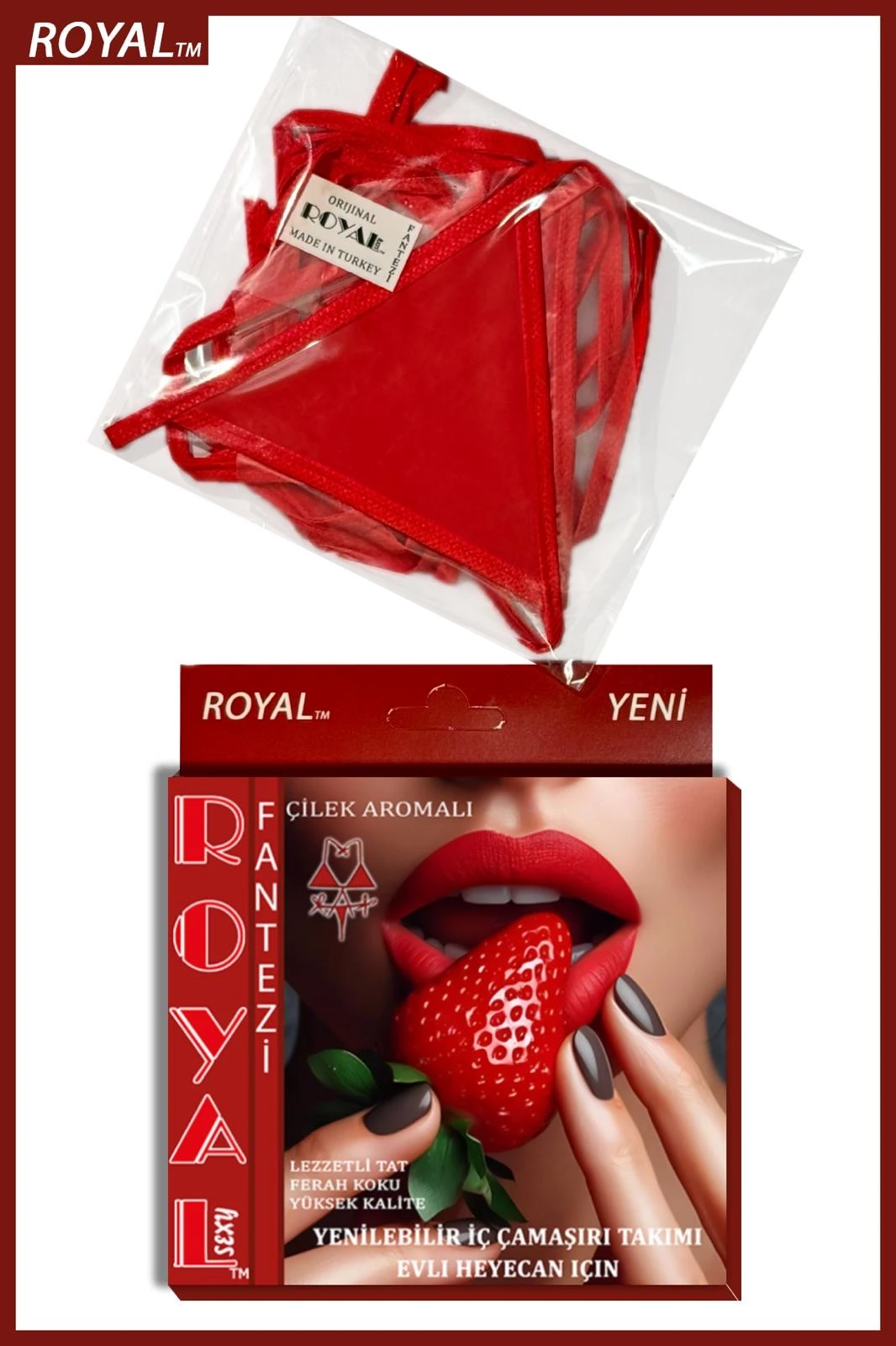 Yenilebilir İç Çamaşırı Takımı - ÇİLEK AROMALI